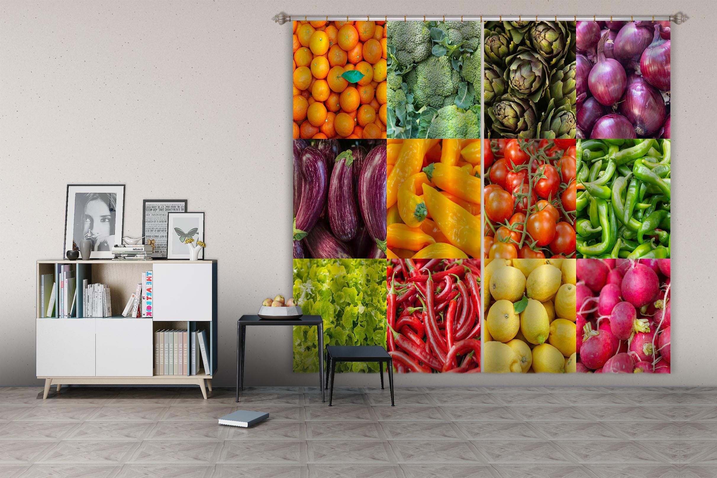 3D vegetable And Fruit 024 Assaf Frank Curtain Curtains Drapes Curtains AJ Creativity Home