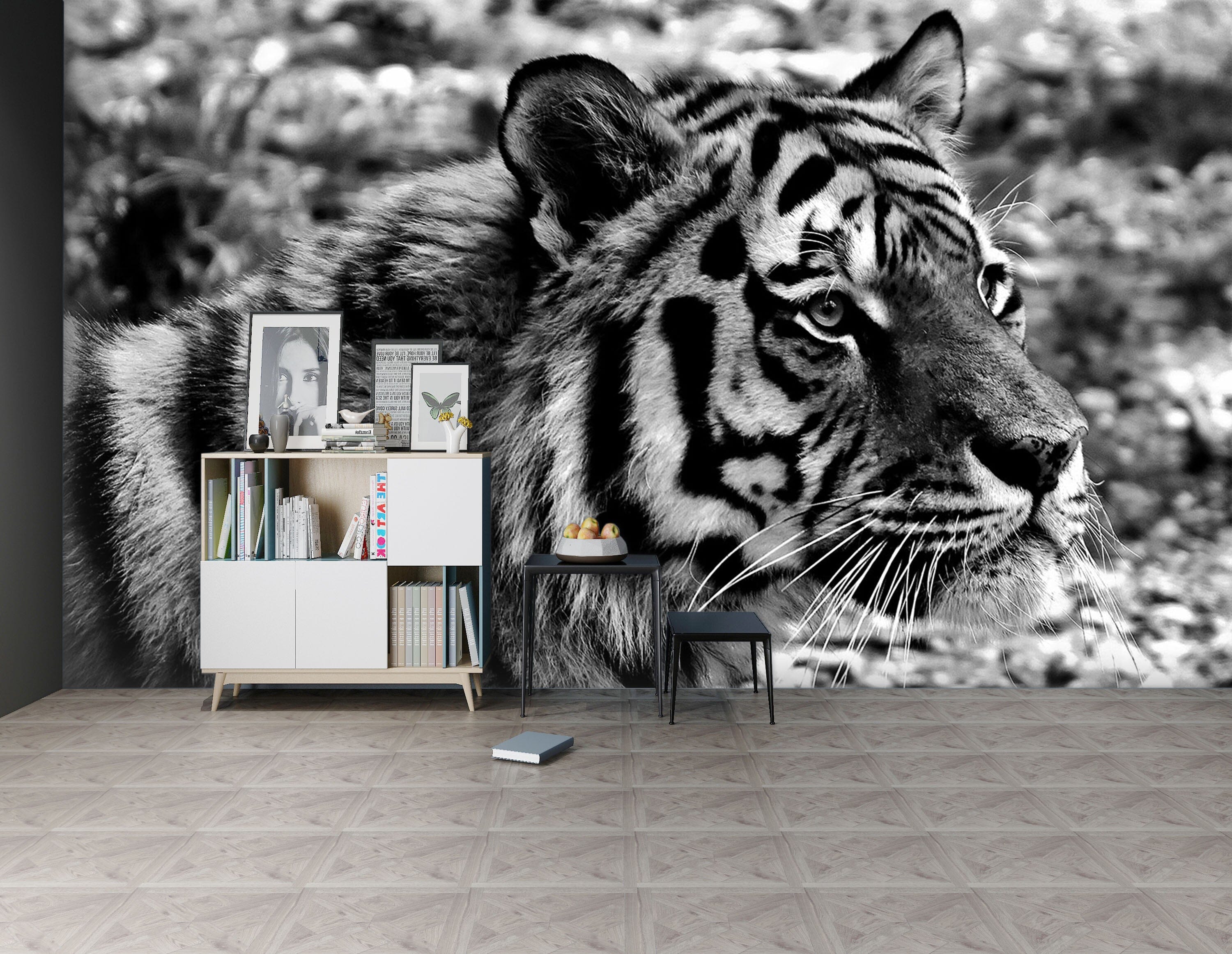 3D Black Tiger 351 Wall Murals Wallpaper AJ Wallpaper 2