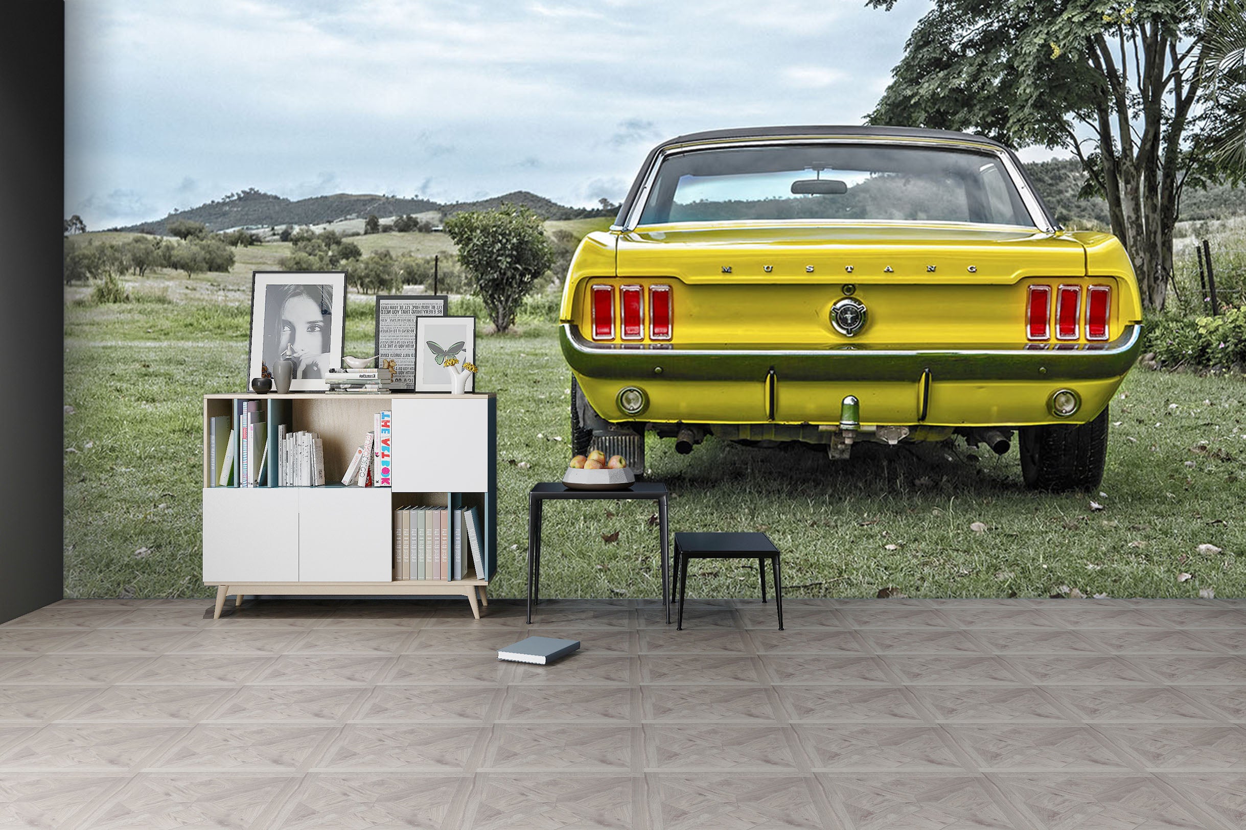 3D Mustang Park 137 Vehicle Wall Murals