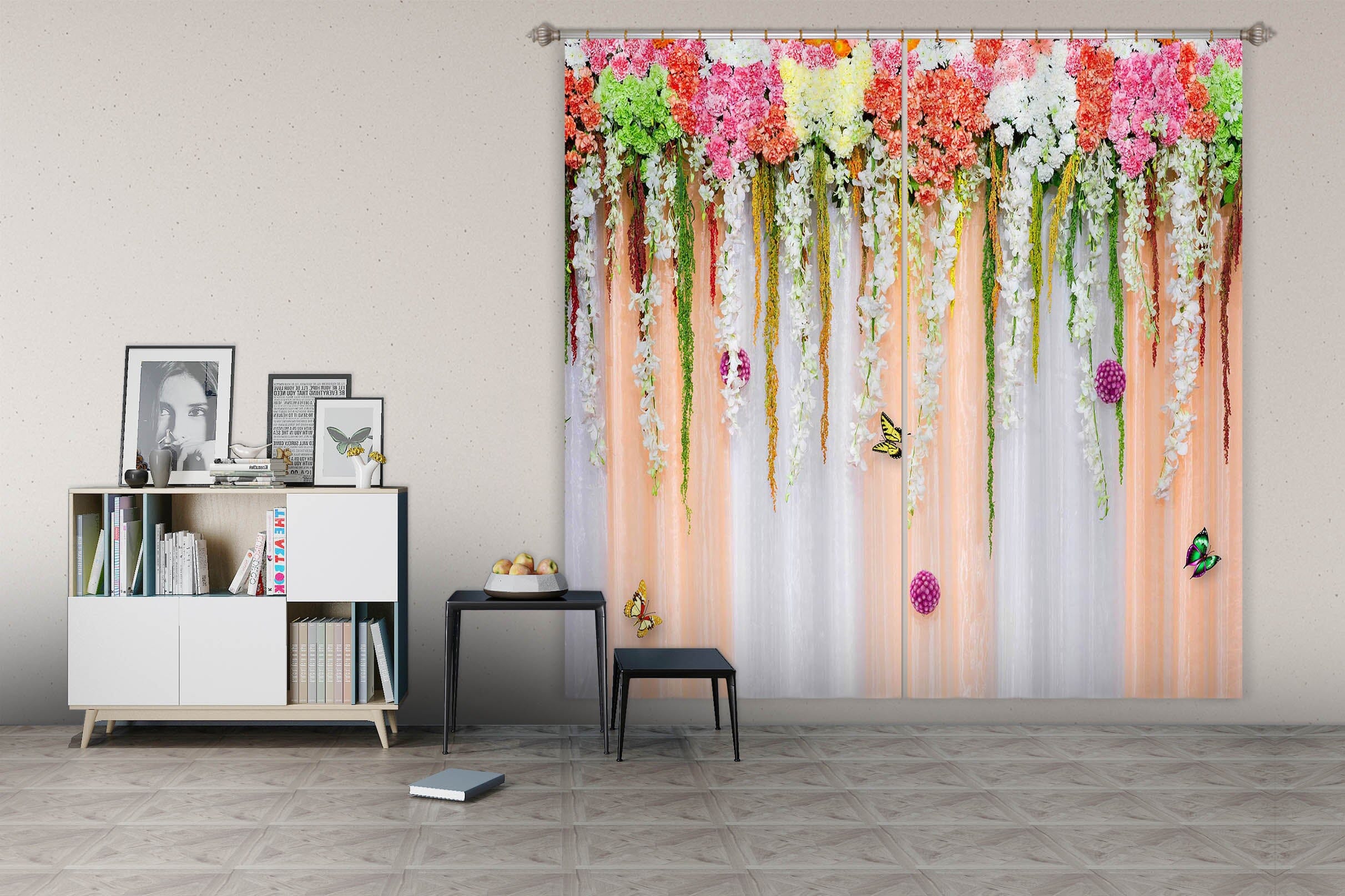 3D Flower Wall 844 Curtains Drapes Wallpaper AJ Wallpaper