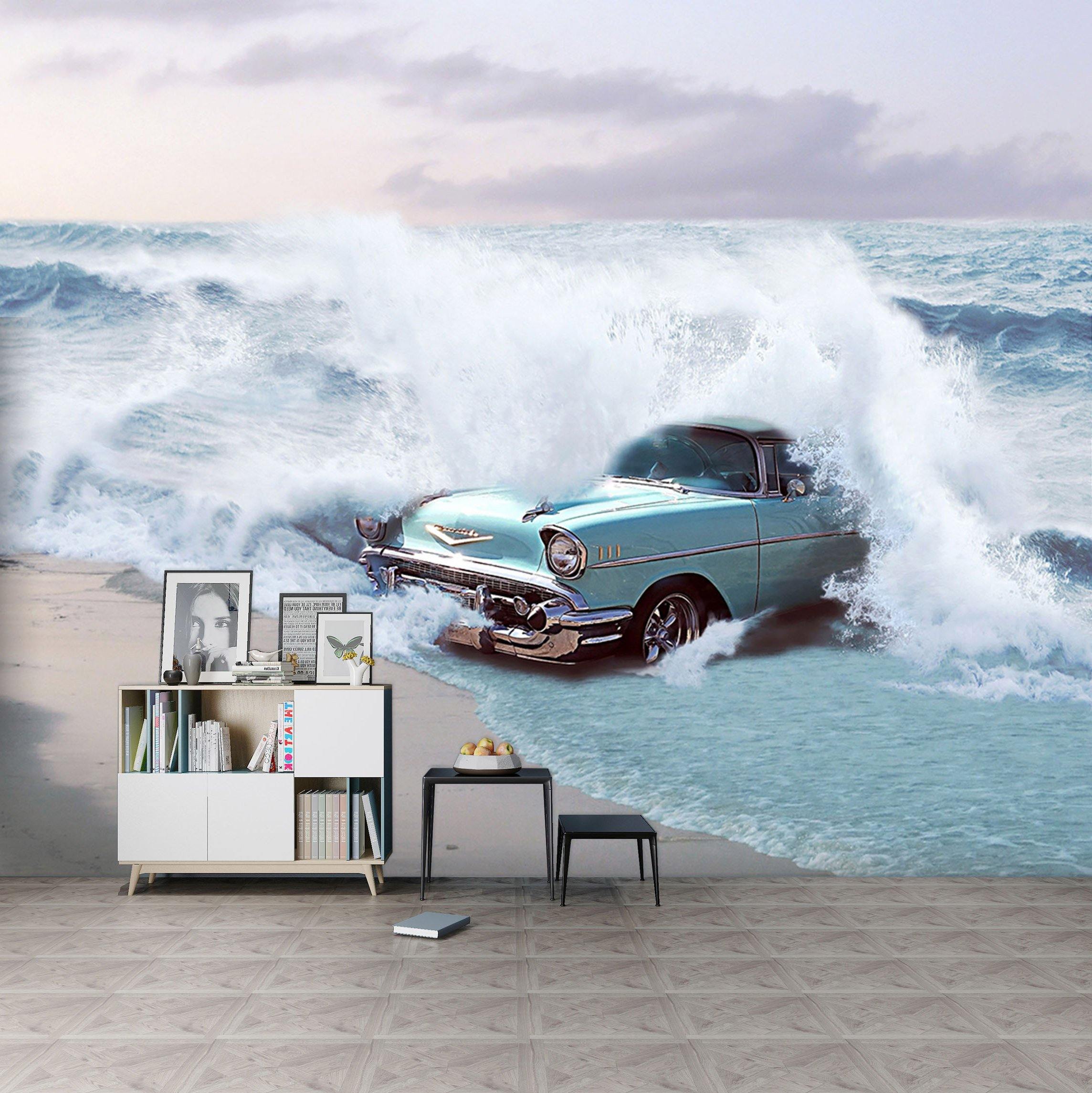 3D Sea Car 933 Vehicle Wall Murals Wallpaper AJ Wallpaper 2