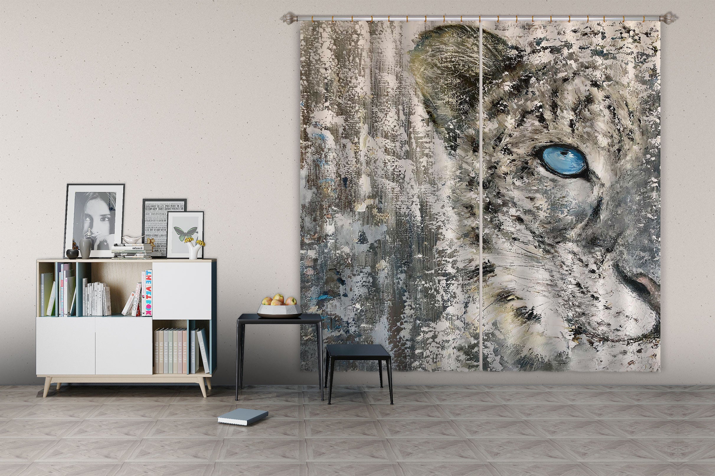 3D Leopard Eyes 413 Skromova Marina Curtain Curtains Drapes