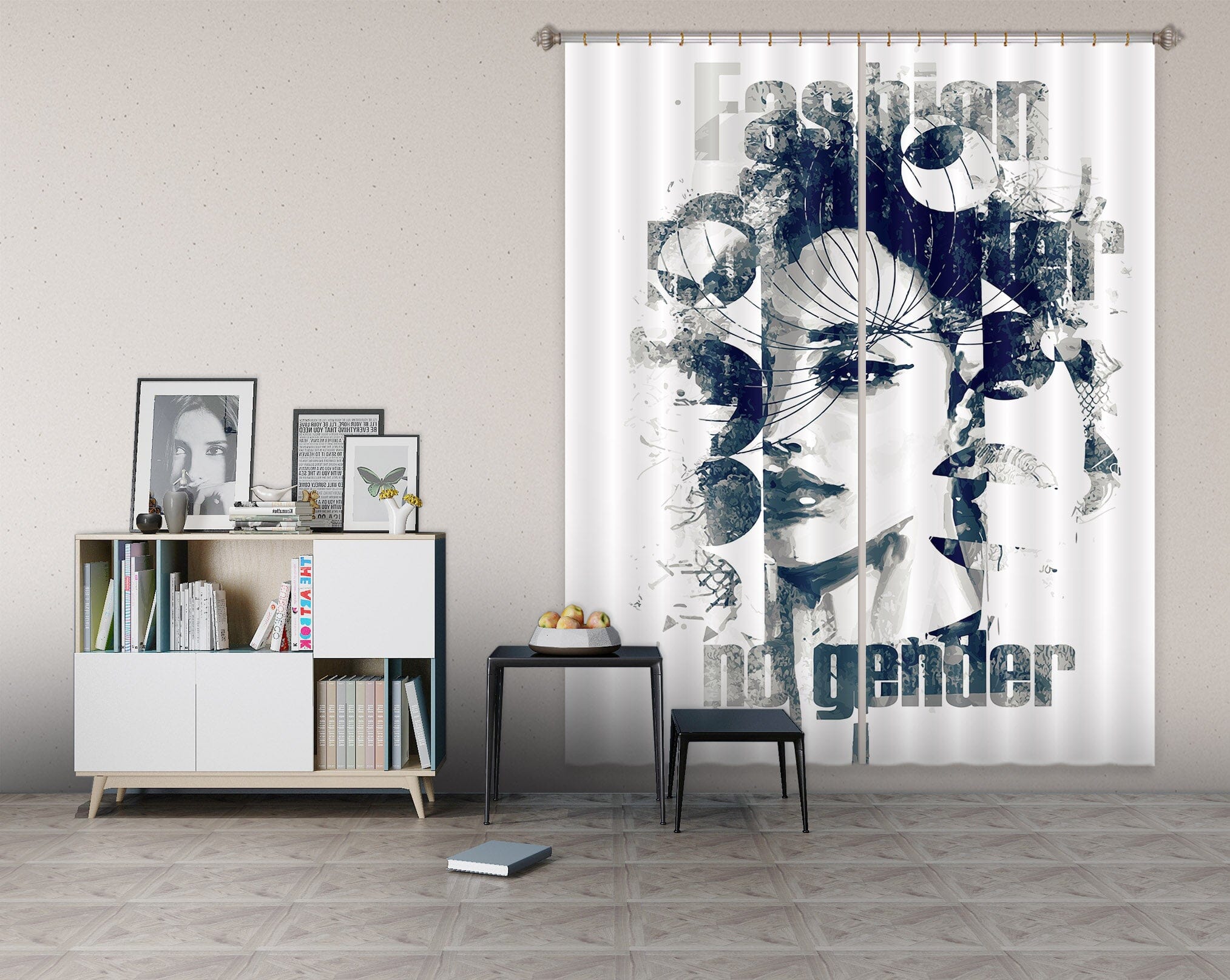 3D Lively Girl 768 Curtains Drapes Wallpaper AJ Wallpaper