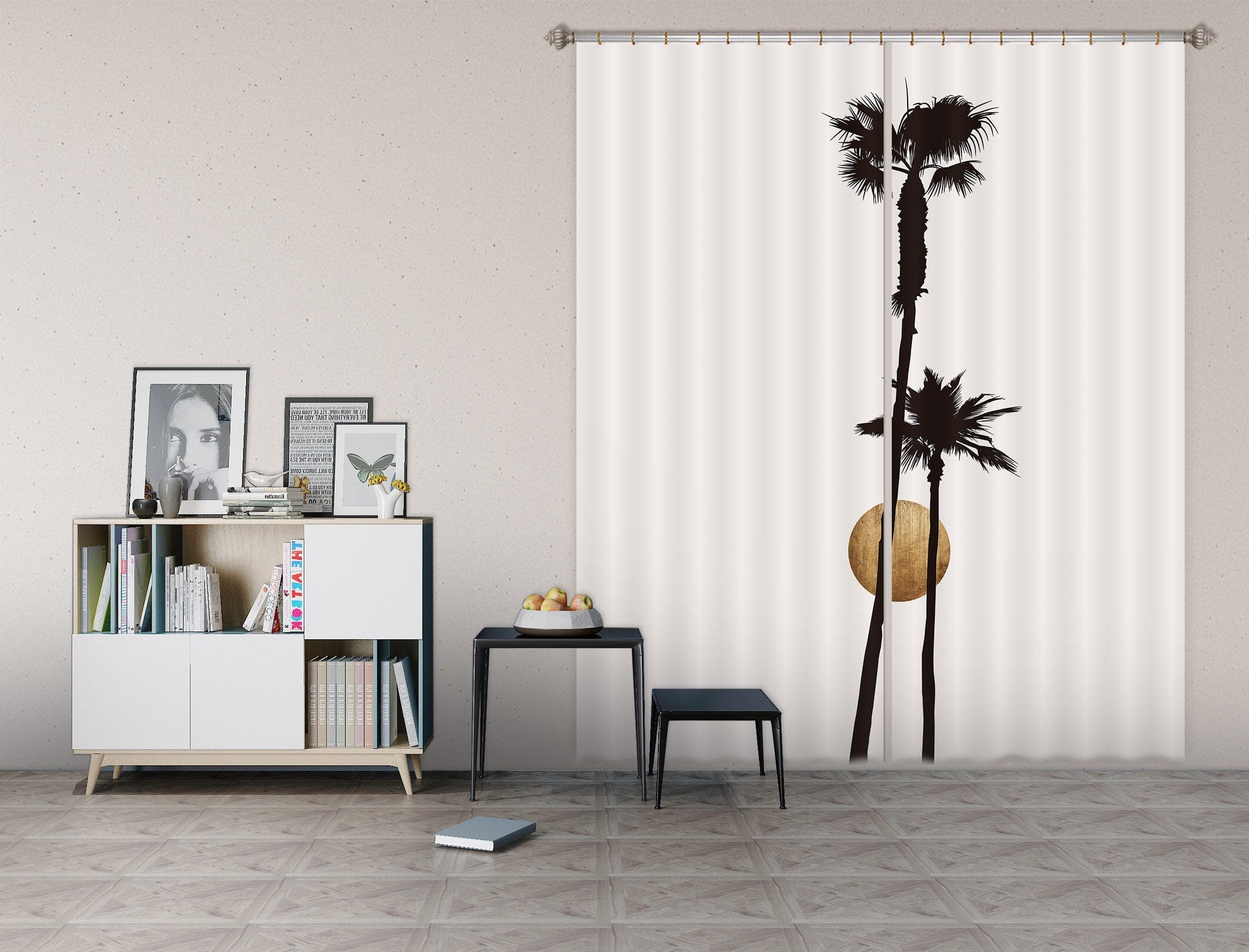 3D Black Tree 1094 Boris Draschoff Curtain Curtains Drapes Curtains AJ Creativity Home