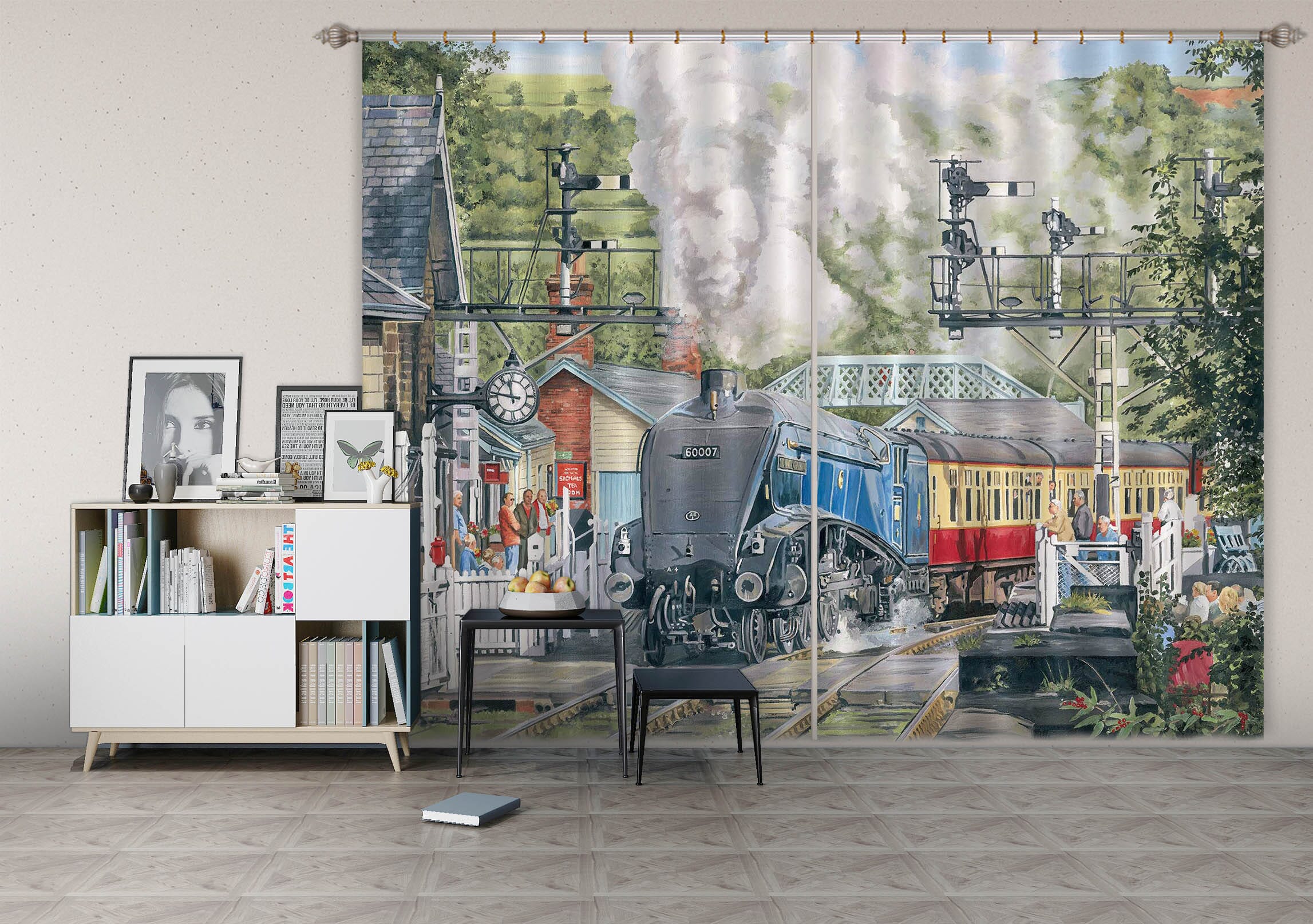 3D Sir Nigel Gresley 090 Trevor Mitchell Curtain Curtains Drapes Curtains AJ Creativity Home