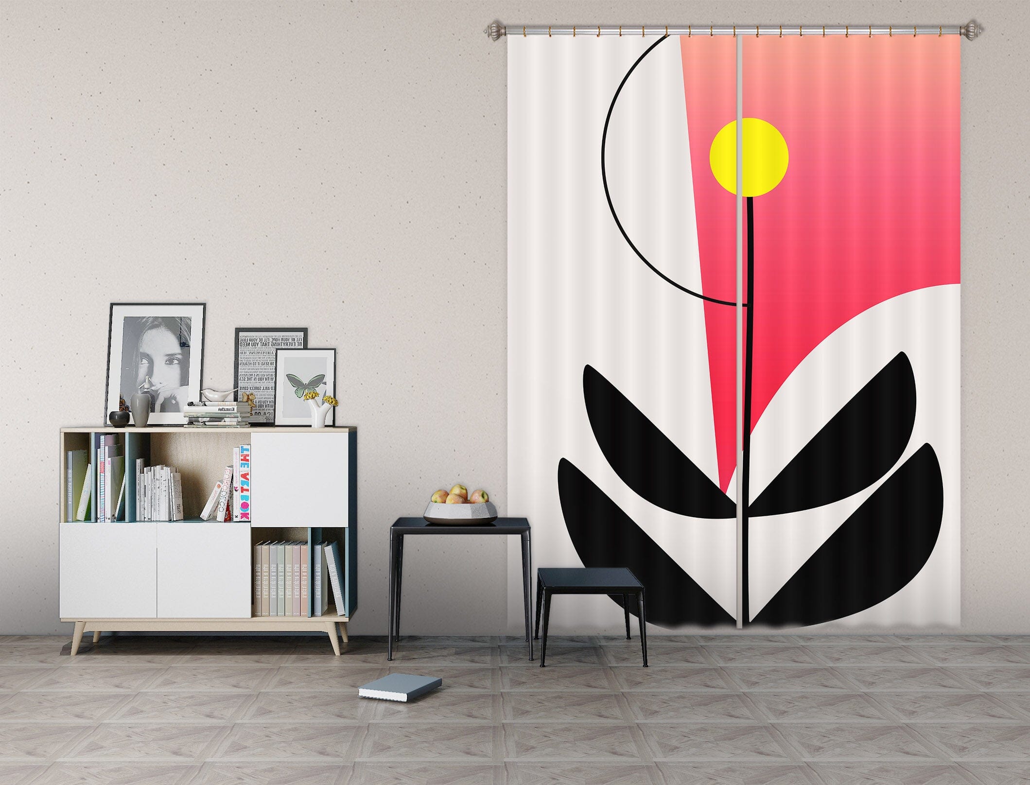 3D Rainbow Rain 1102 Boris Draschoff Curtain Curtains Drapes Curtains AJ Creativity Home