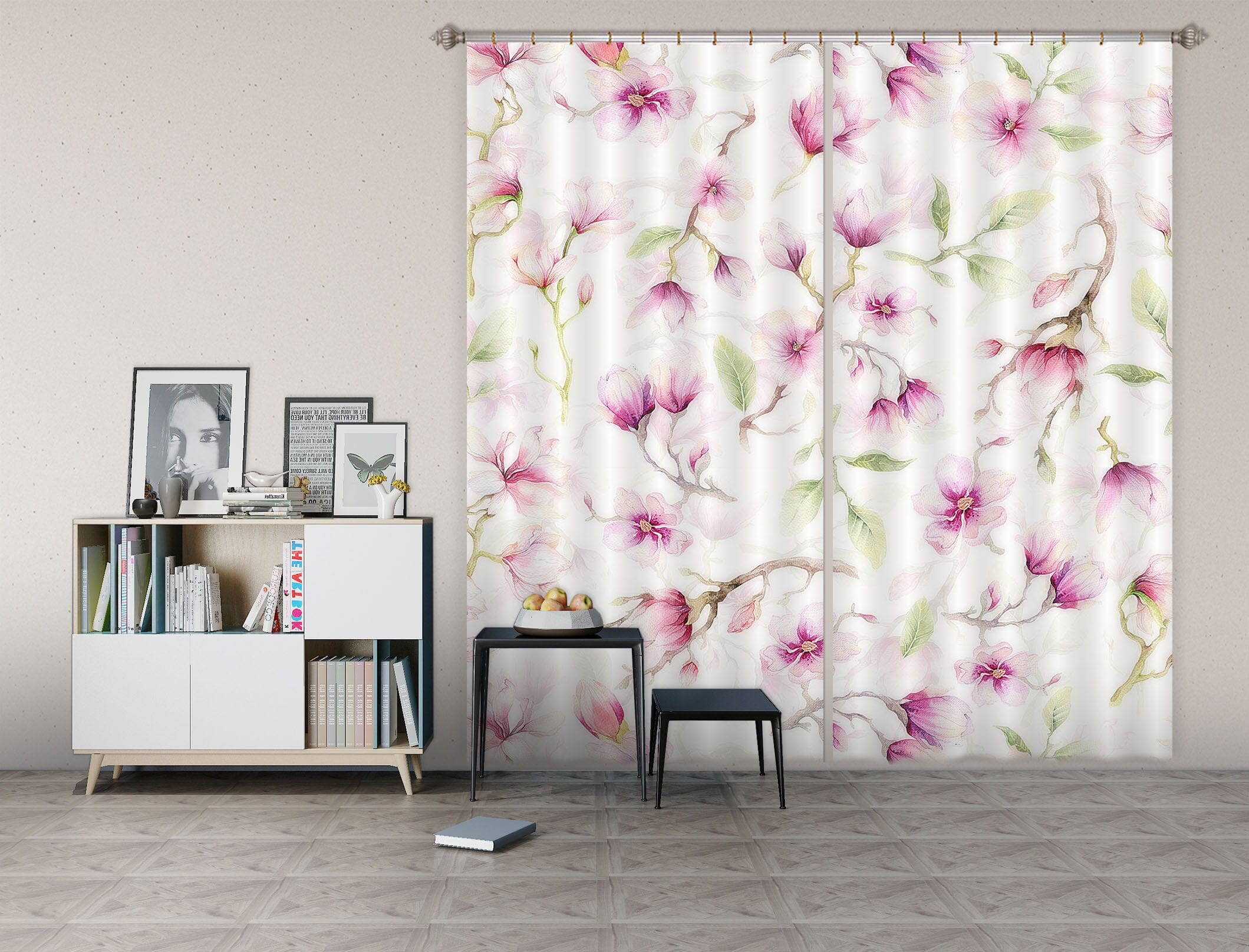 3D Beautiful Flower 250 Uta Naumann Curtain Curtains Drapes Curtains AJ Creativity Home