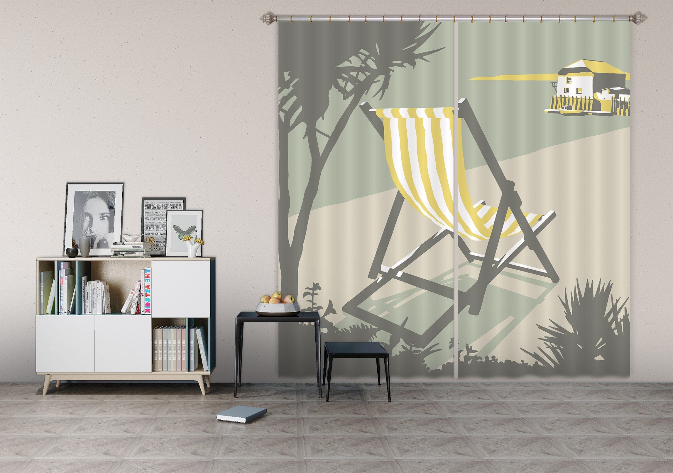 3D Rock Deckchair 138 Steve Read Curtain Curtains Drapes Curtains AJ Creativity Home