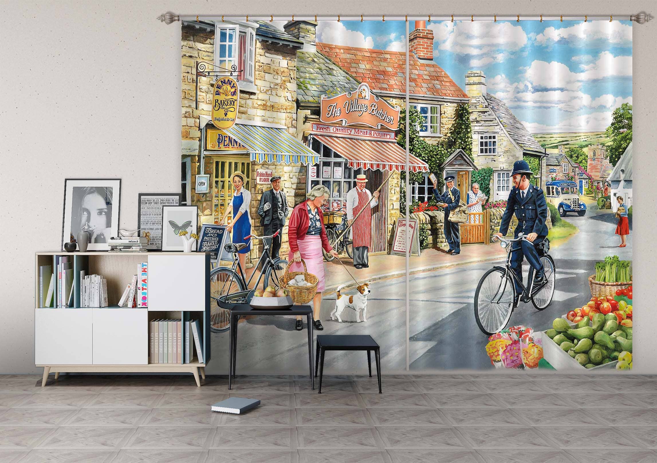 3D The Village High Street 114 Trevor Mitchell Curtain Curtains Drapes Curtains AJ Creativity Home