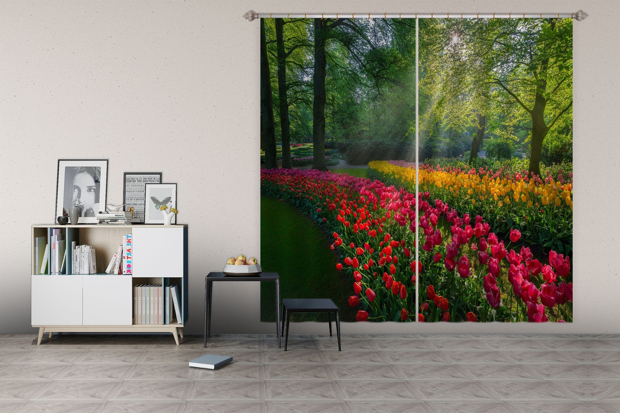 3D Rose Garden 158 Marco Carmassi Curtain Curtains Drapes Curtains AJ Creativity Home