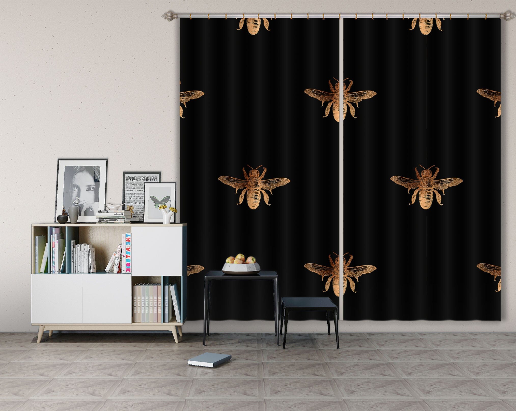 3D Golden Firefly 139 Uta Naumann Curtain Curtains Drapes Curtains AJ Creativity Home
