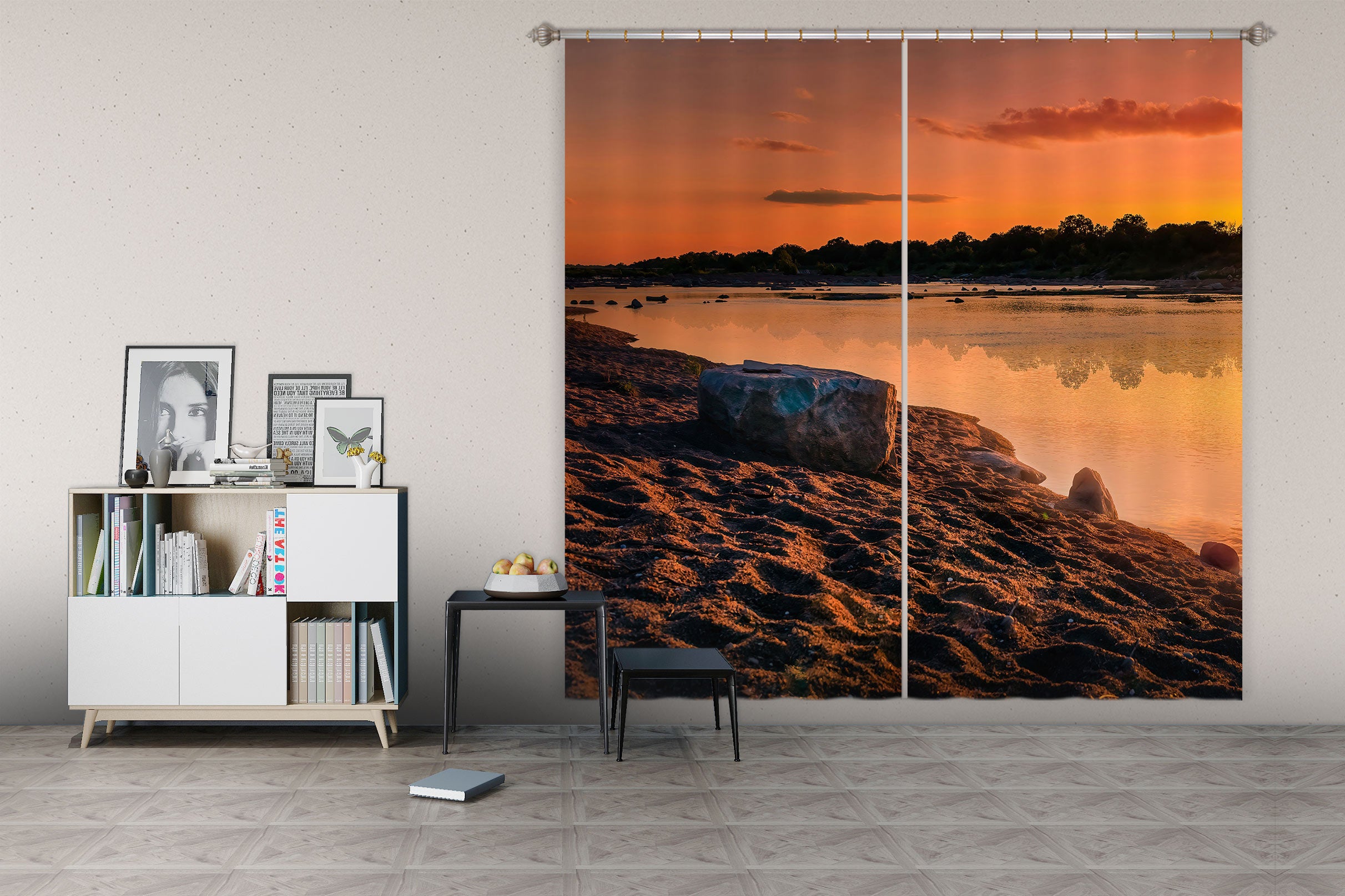 3D Lakeside Stone 5327 Beth Sheridan Curtain Curtains Drapes