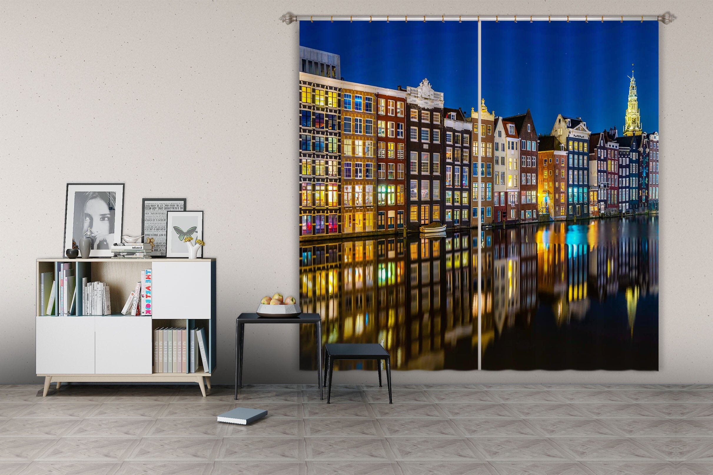 3D Night City 042 Marco Carmassi Curtain Curtains Drapes Curtains AJ Creativity Home