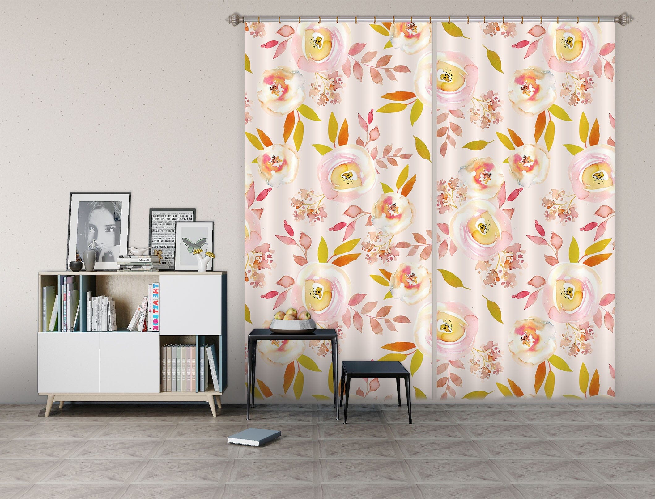 3D Painting Flowers 214 Uta Naumann Curtain Curtains Drapes Curtains AJ Creativity Home