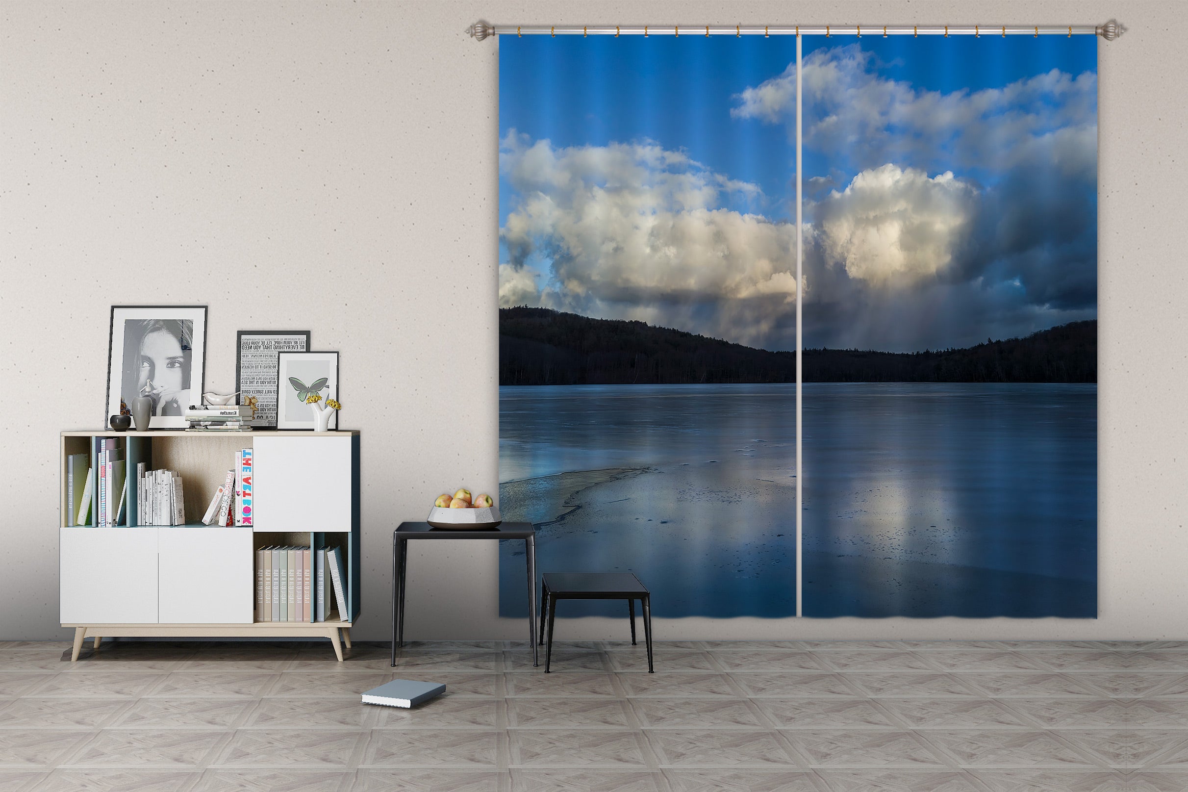 3D Forest Lake 022 Jerry LoFaro Curtain Curtains Drapes