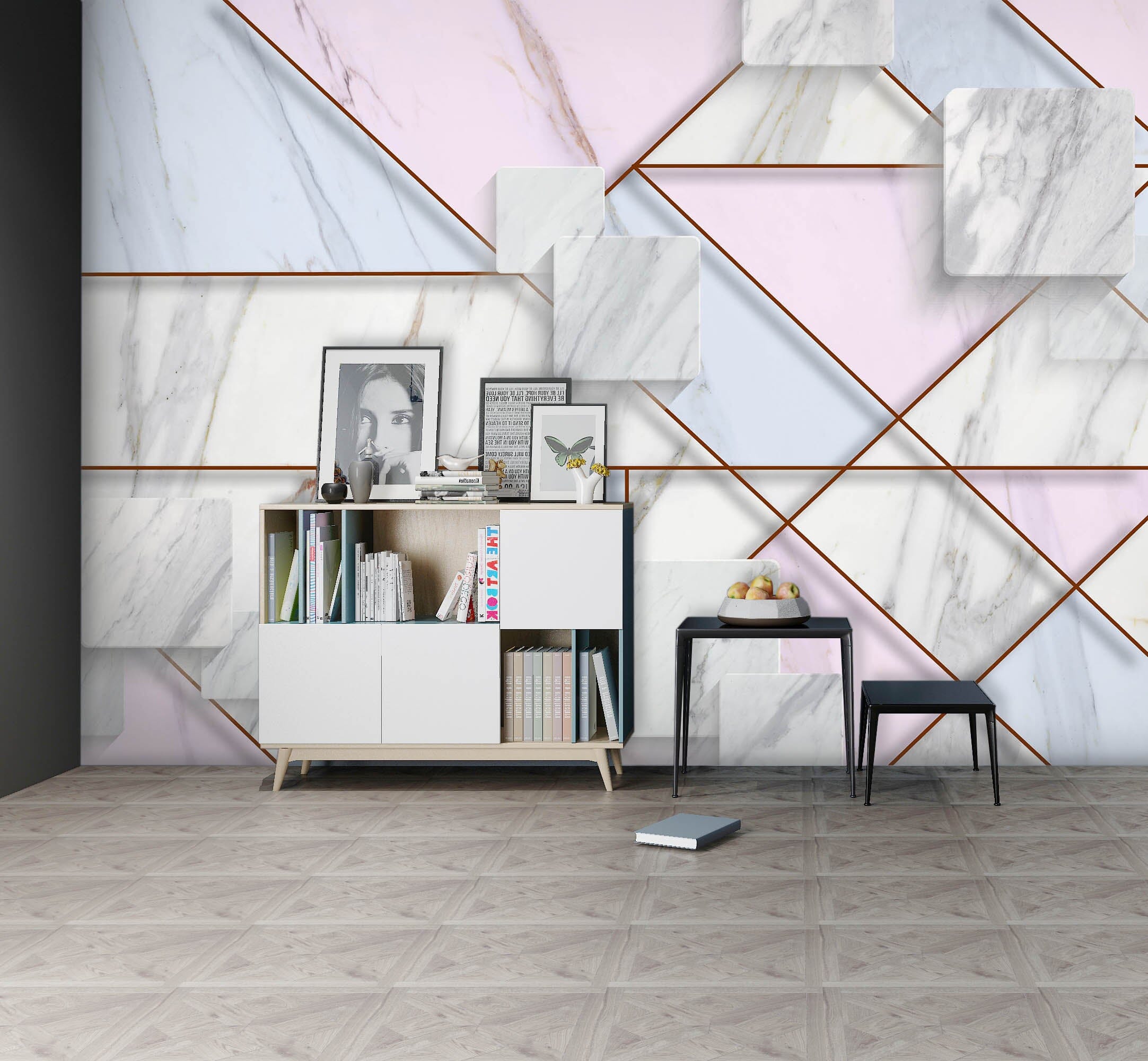 3D Pink Marble 1069 Wall Murals Wallpaper AJ Wallpaper 2