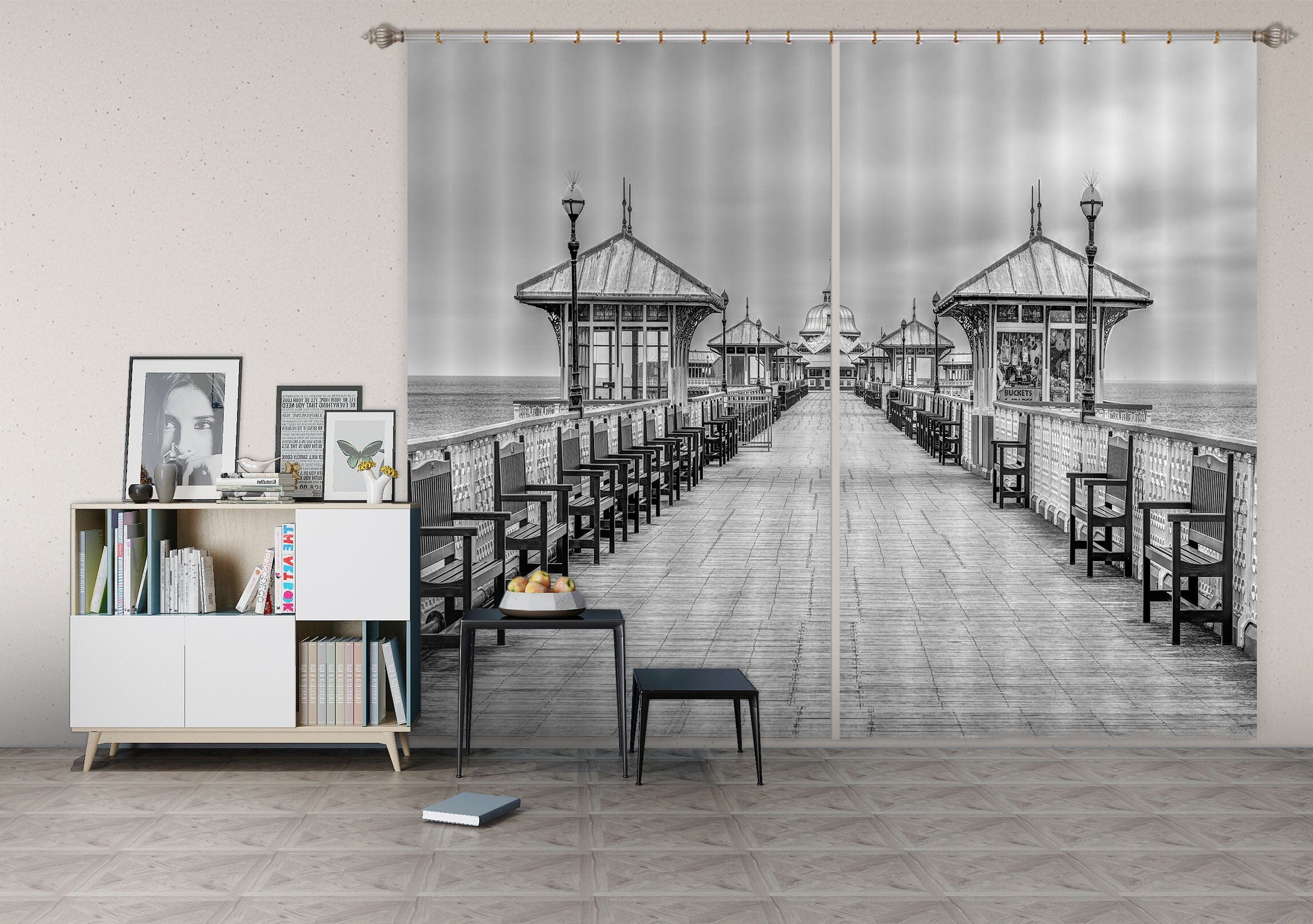 3D Grey Corridor 237 Assaf Frank Curtain Curtains Drapes Curtains AJ Creativity Home
