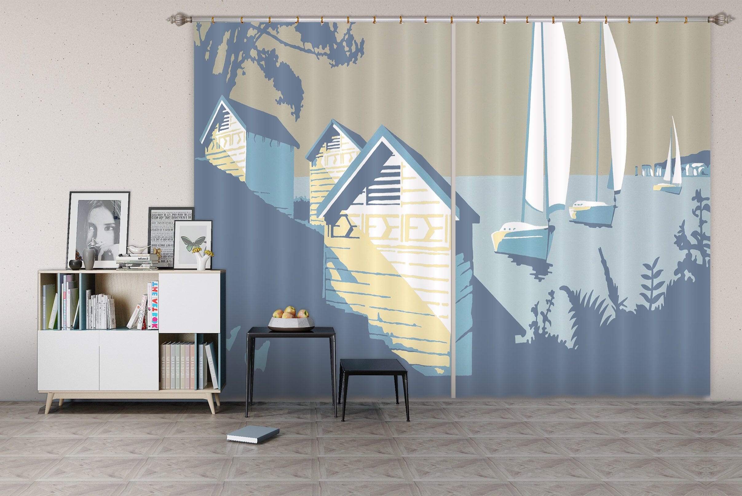 3D Sandbanks And The Purbecks 142 Steve Read Curtain Curtains Drapes Curtains AJ Creativity Home