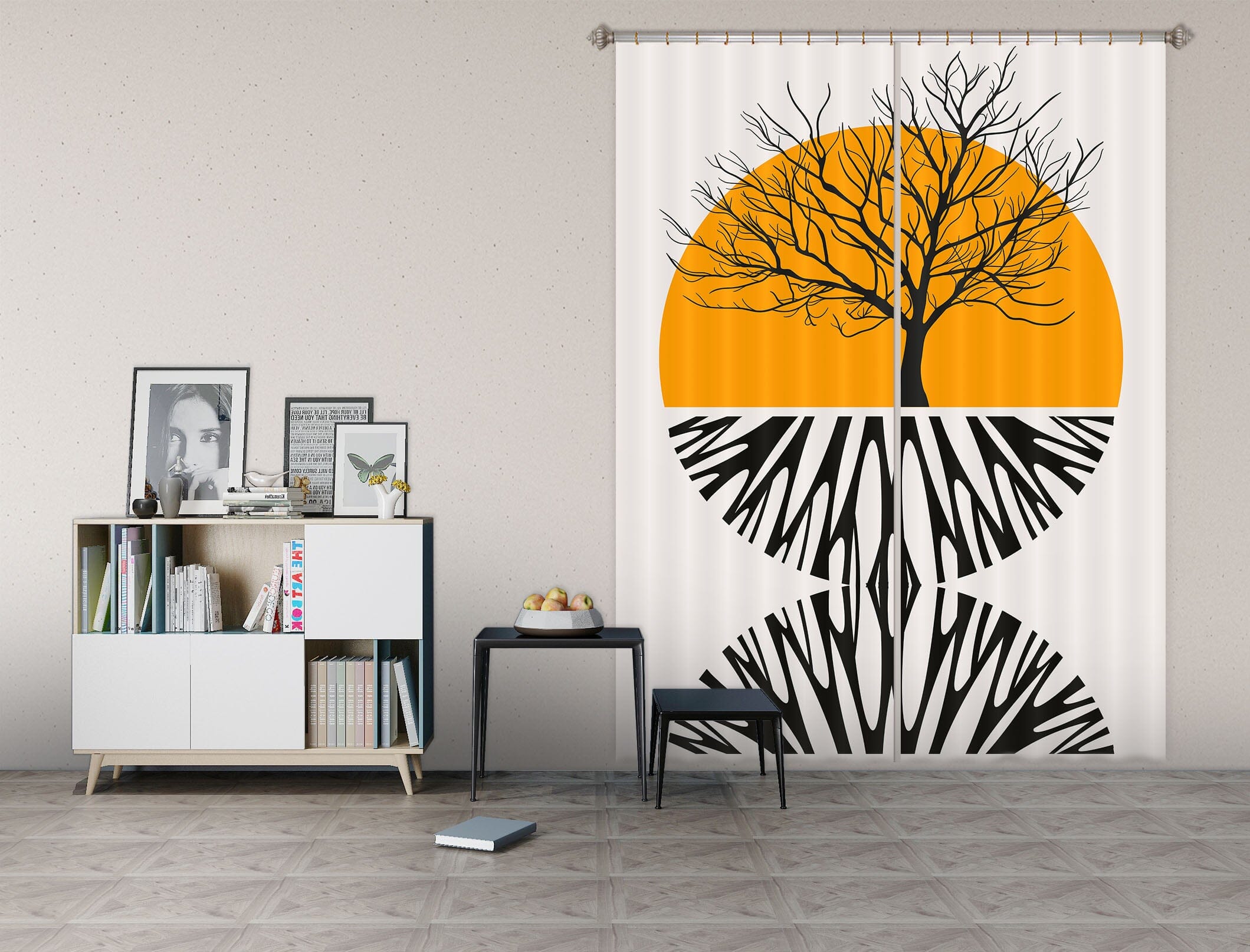 3D Yellow Sun Pattern 1135 Boris Draschoff Curtain Curtains Drapes Curtains AJ Creativity Home