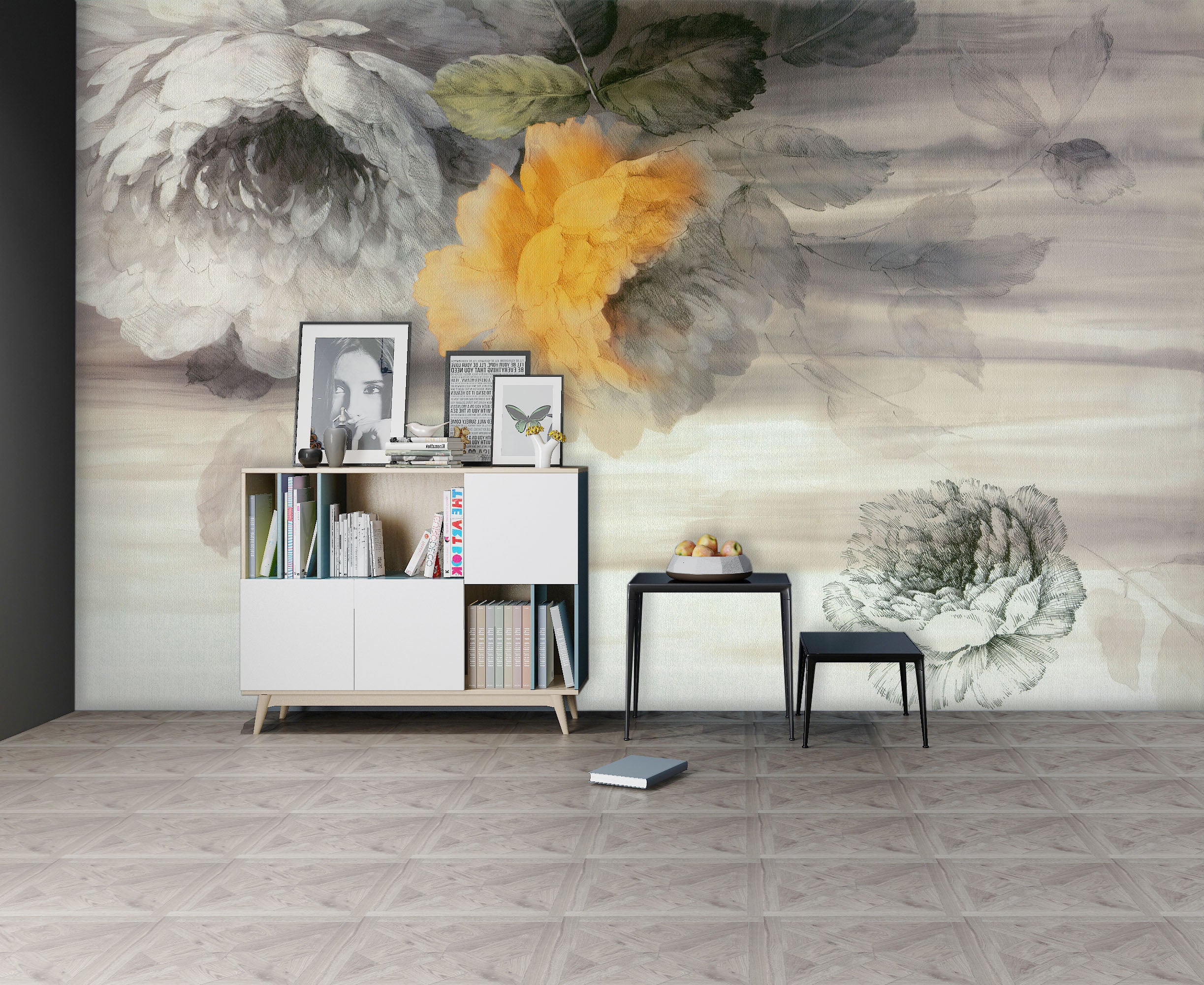3D Vintage Flower 1108 Wall Murals