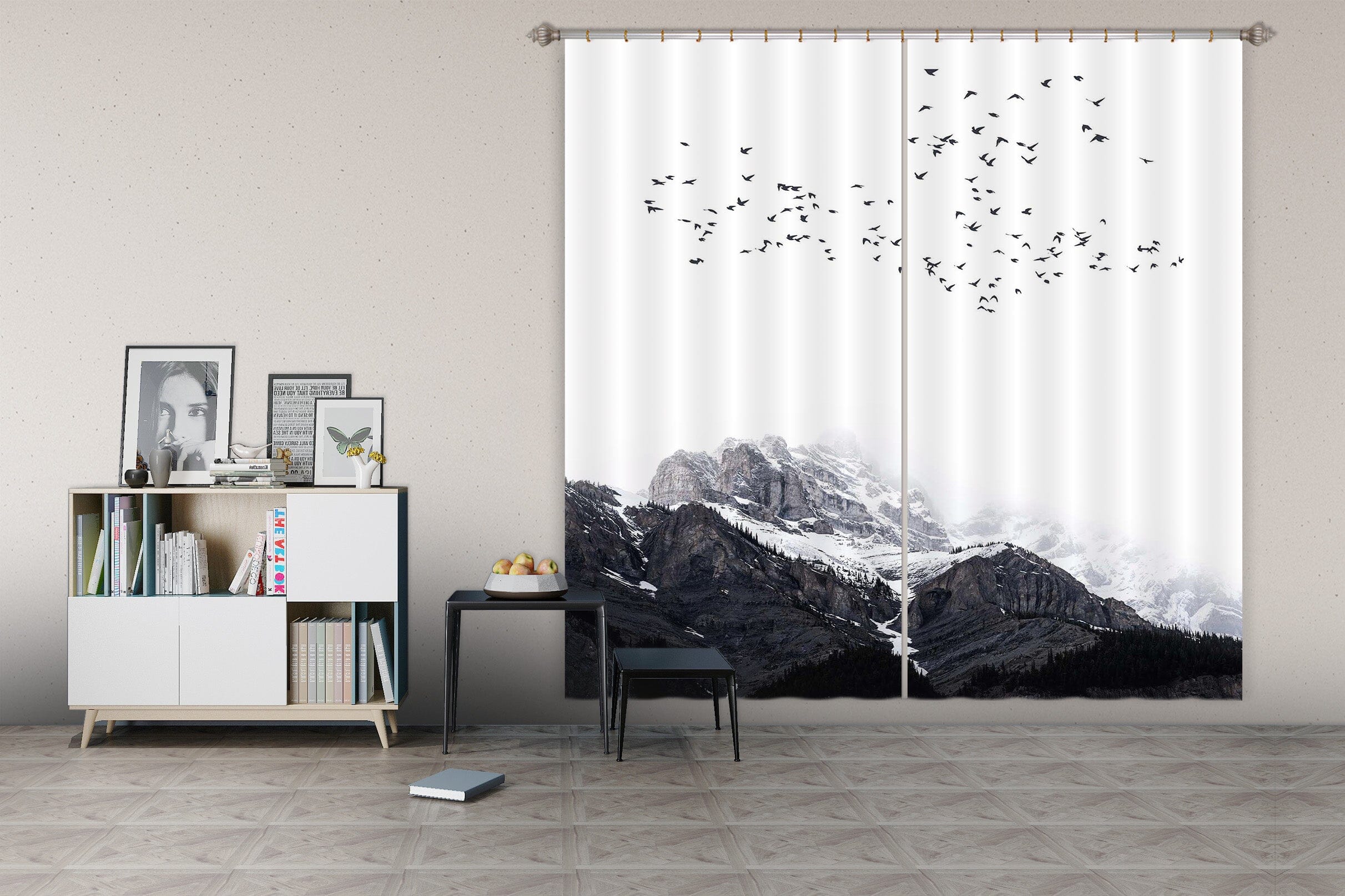 3D The Mountain 060 Boris Draschoff Curtain Curtains Drapes Curtains AJ Creativity Home