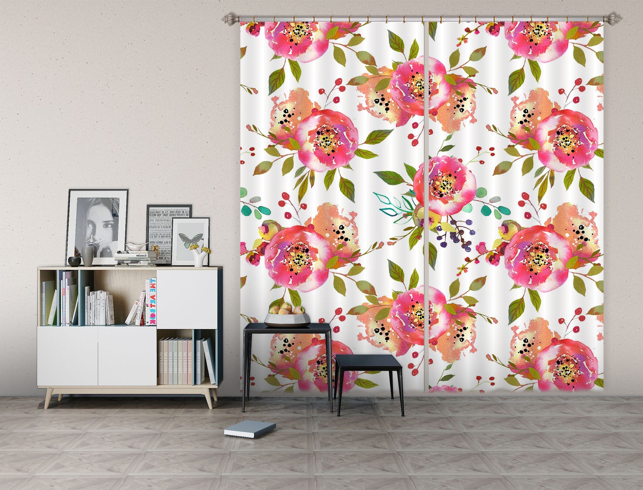 3D Flower Texture 237 Uta Naumann Curtain Curtains Drapes Curtains AJ Creativity Home
