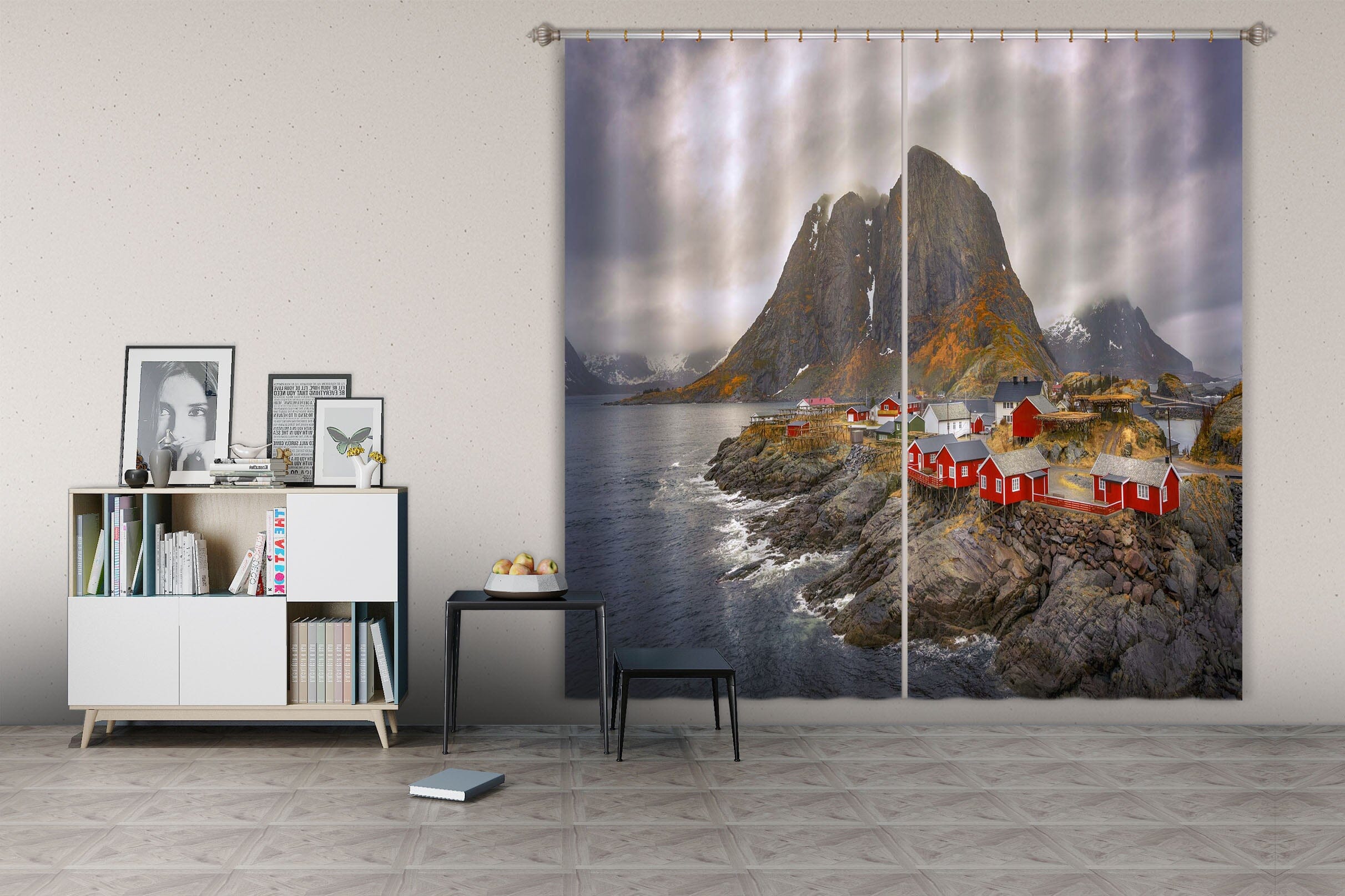 3D Red House 153 Marco Carmassi Curtain Curtains Drapes Curtains AJ Creativity Home