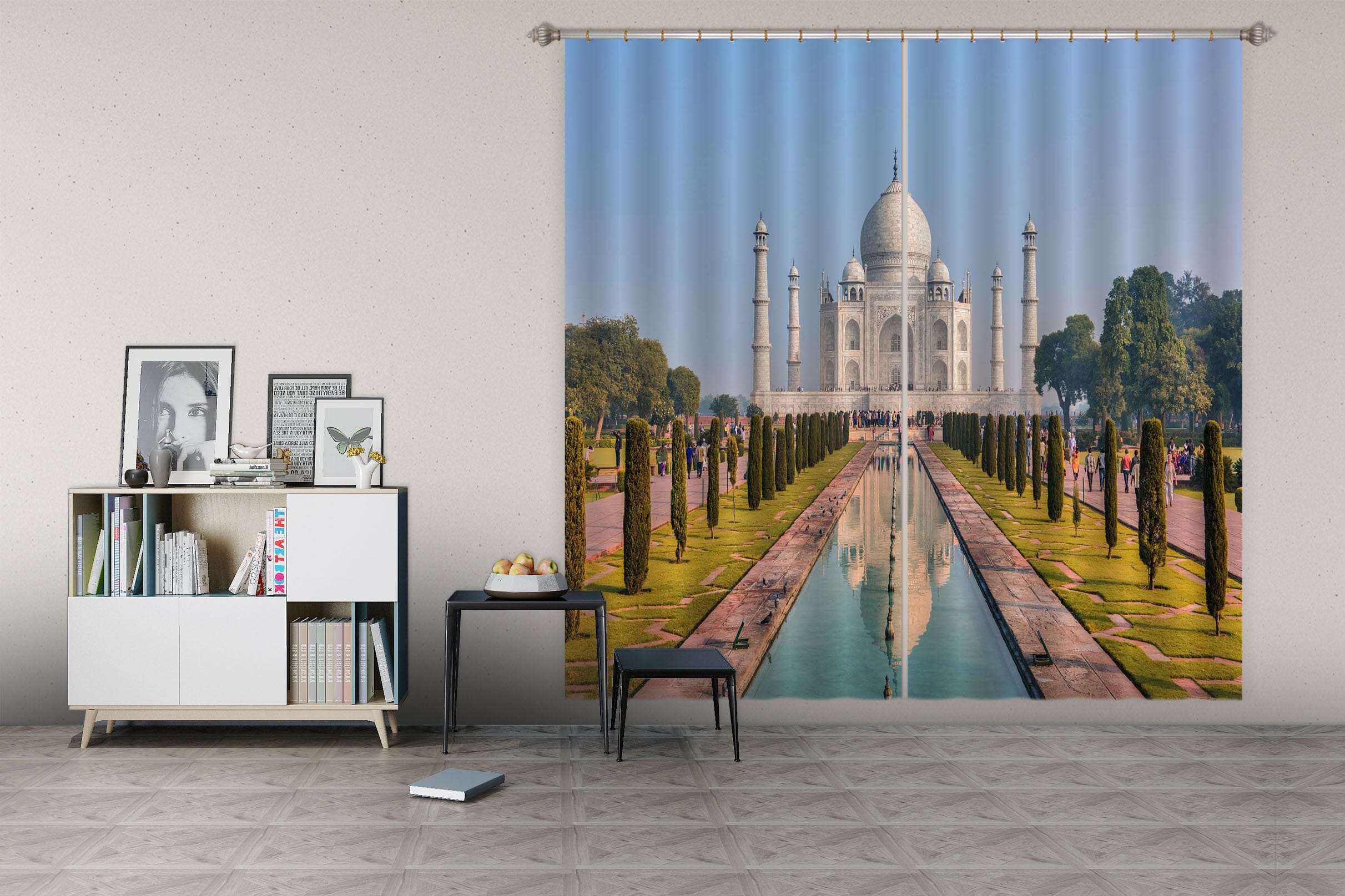 3D White Castle 164 Marco Carmassi Curtain Curtains Drapes Curtains AJ Creativity Home