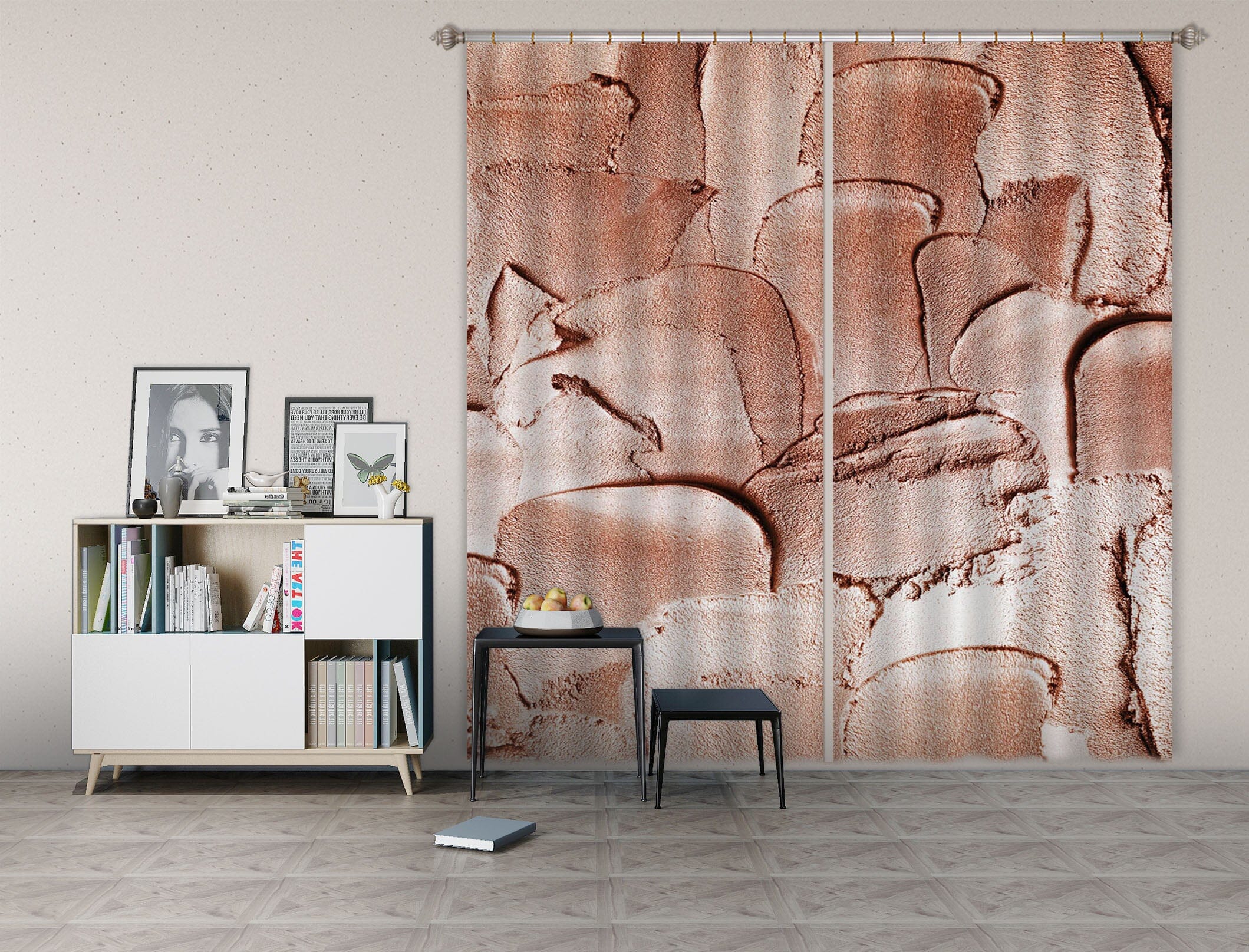 3D Chocolate Color 183 Uta Naumann Curtain Curtains Drapes Curtains AJ Creativity Home