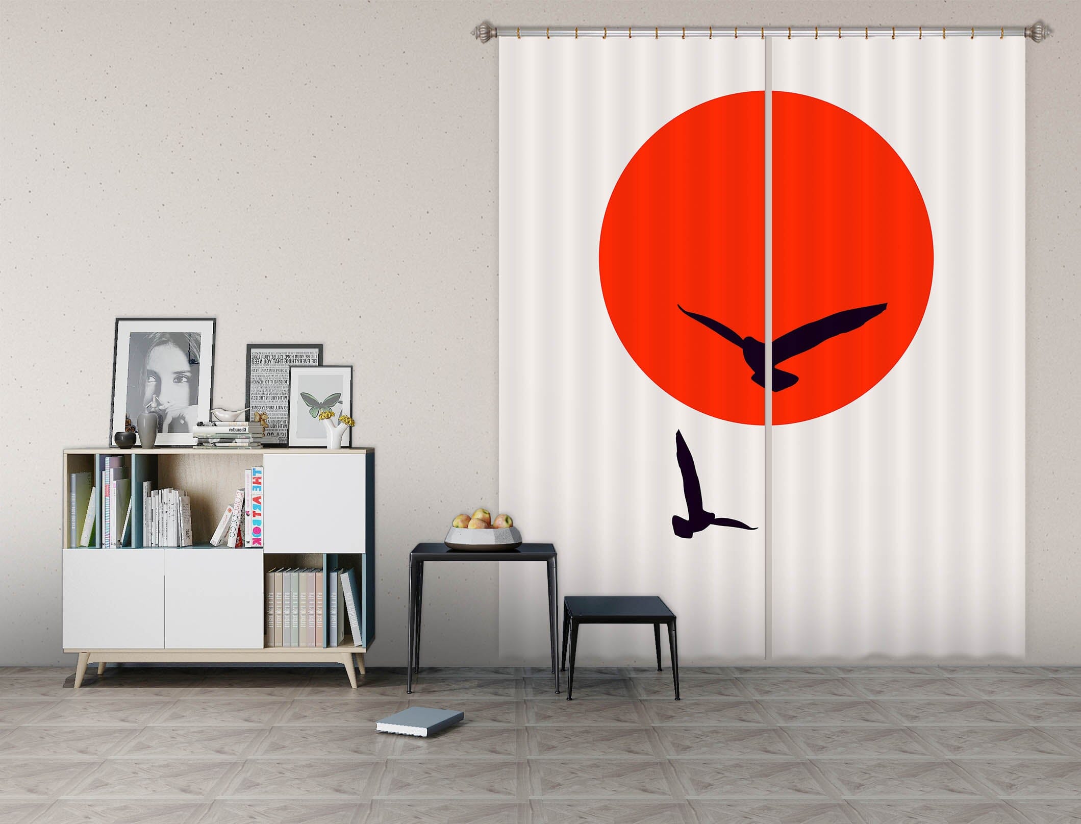 3D Black Eagle 1012 Boris Draschoff Curtain Curtains Drapes Curtains AJ Creativity Home