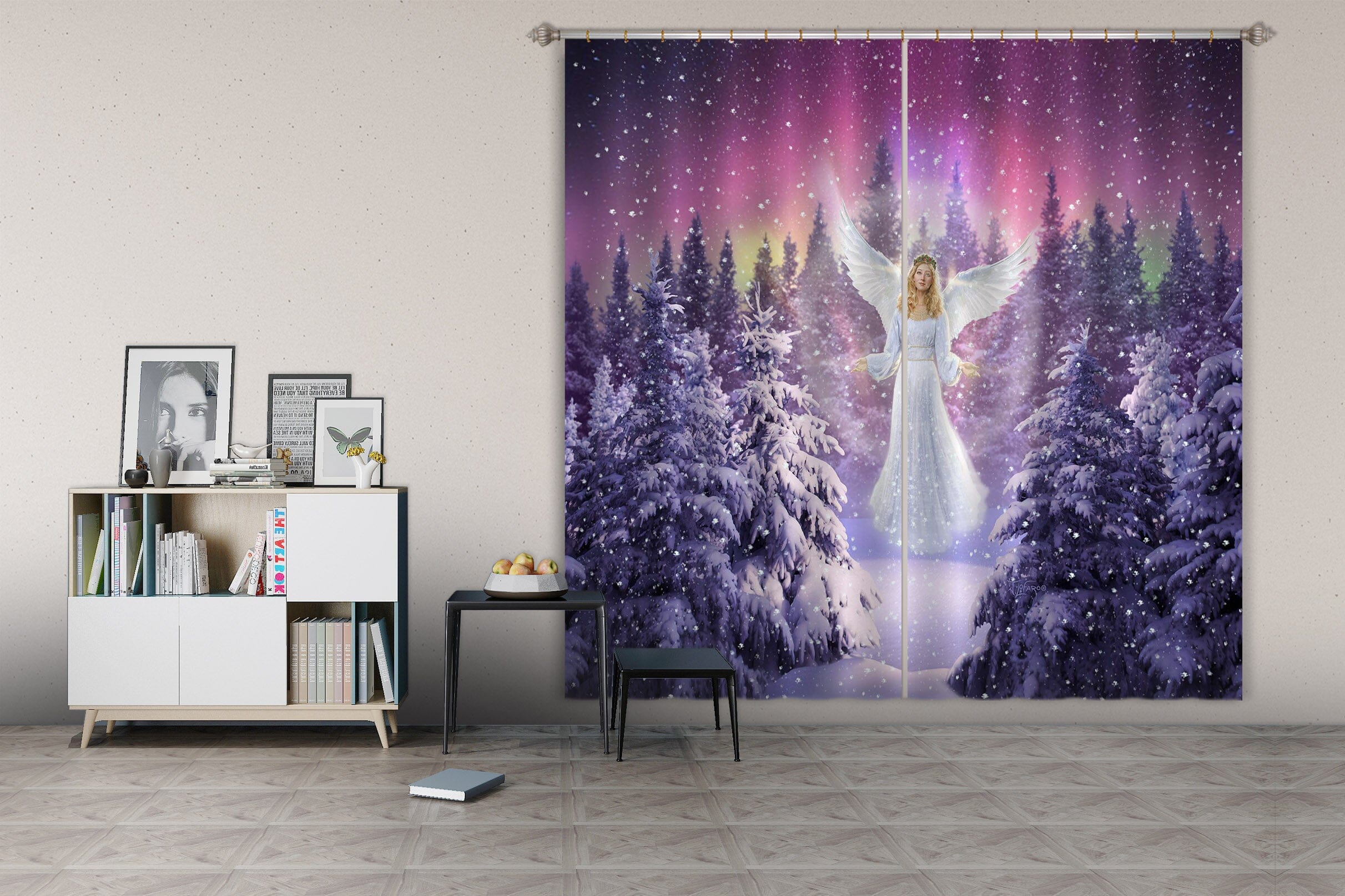 3D Snow Angel 075 Jerry LoFaro Curtain Curtains Drapes Curtains AJ Creativity Home