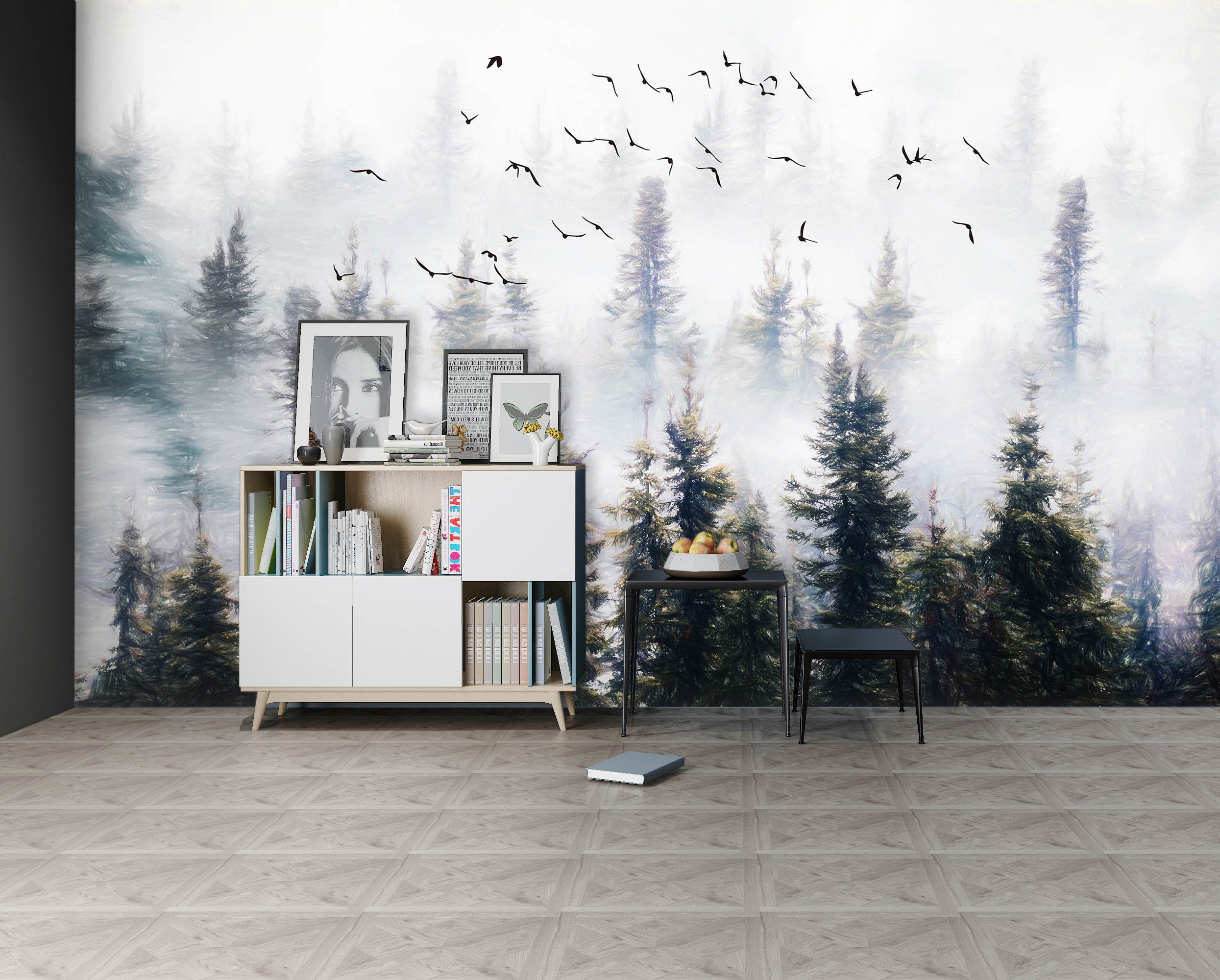 3D Woods Geese 1056 Wall Murals