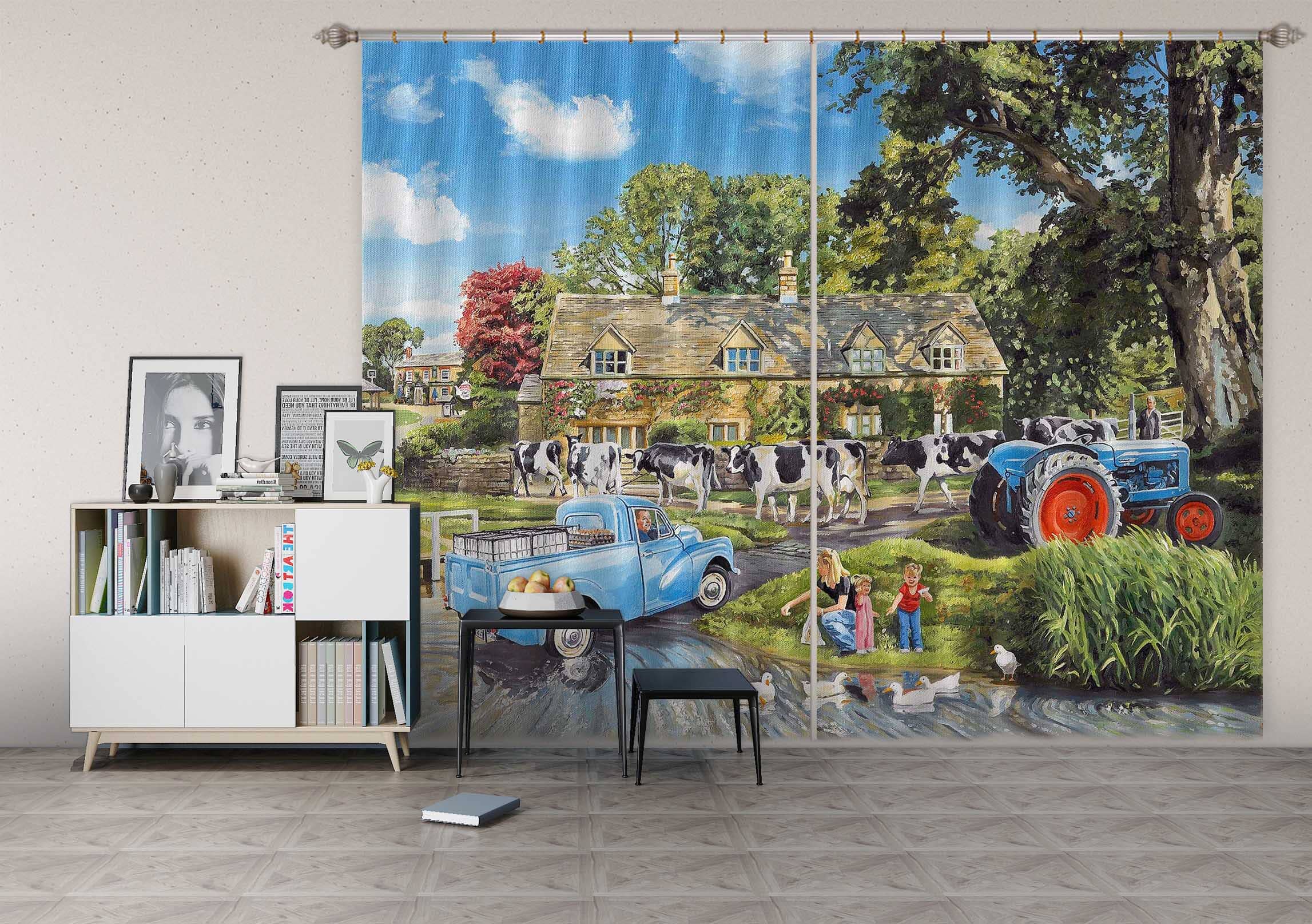 3D Crossing The Ford 058 Trevor Mitchell Curtain Curtains Drapes Curtains AJ Creativity Home