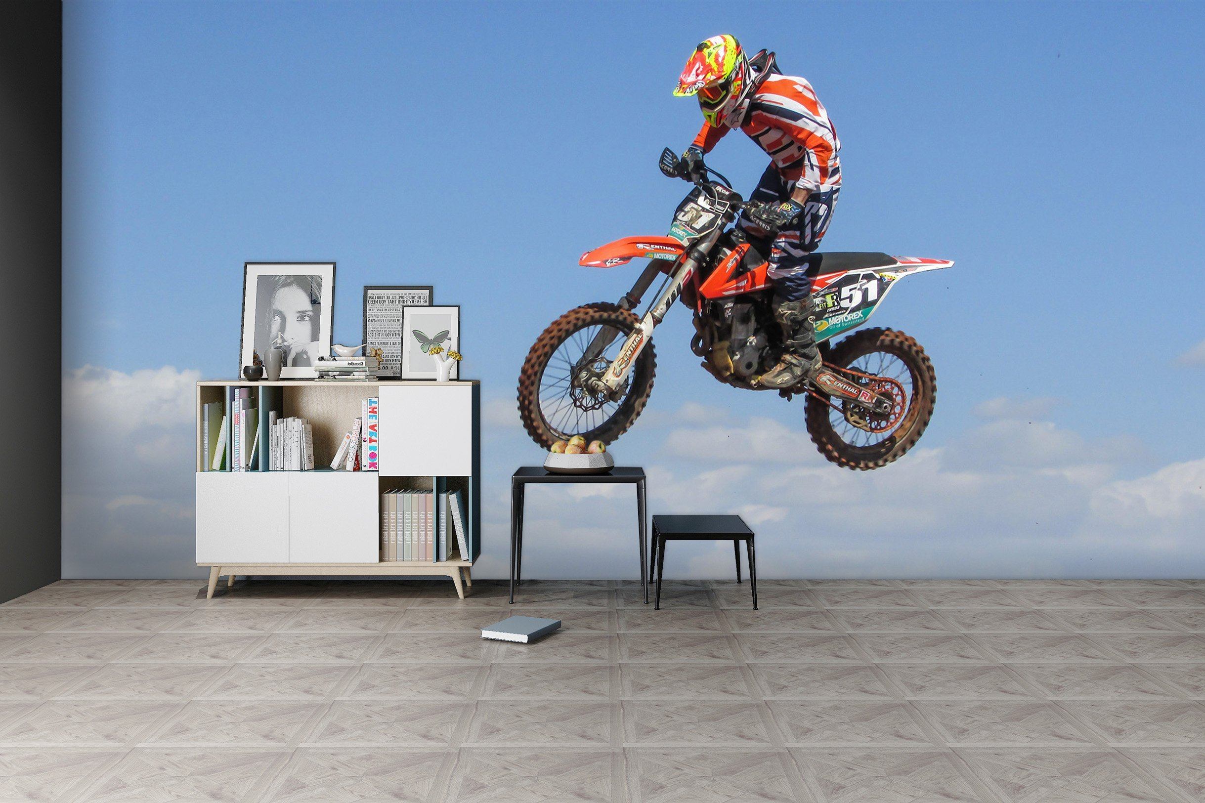 3D Motocross 999 Vehicle Wall Murals Wallpaper AJ Wallpaper 2