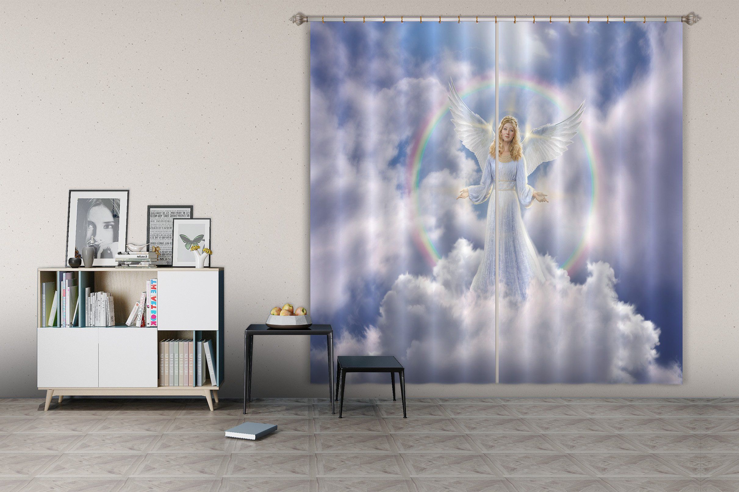 3D Angel Goddess 037 Jerry LoFaro Curtain Curtains Drapes Curtains AJ Creativity Home