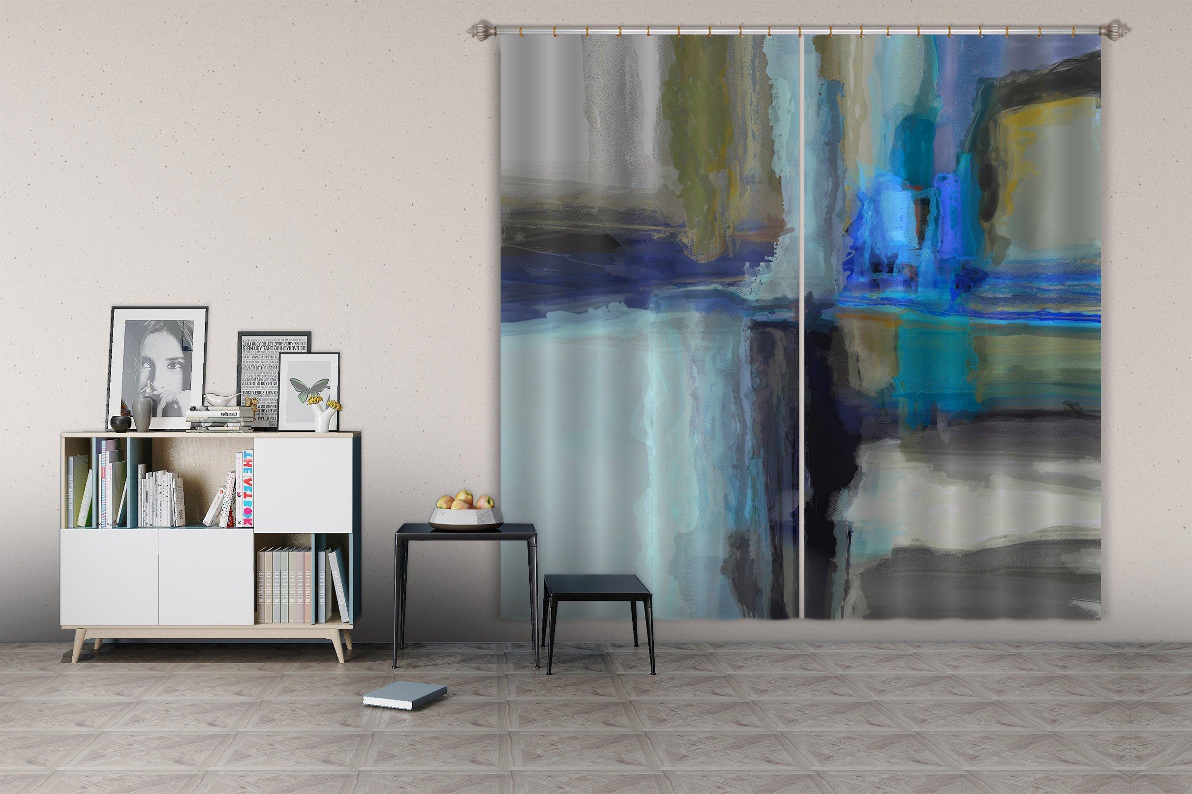 3D Blue Graffiti 047 Michael Tienhaara Curtain Curtains Drapes Curtains AJ Creativity Home