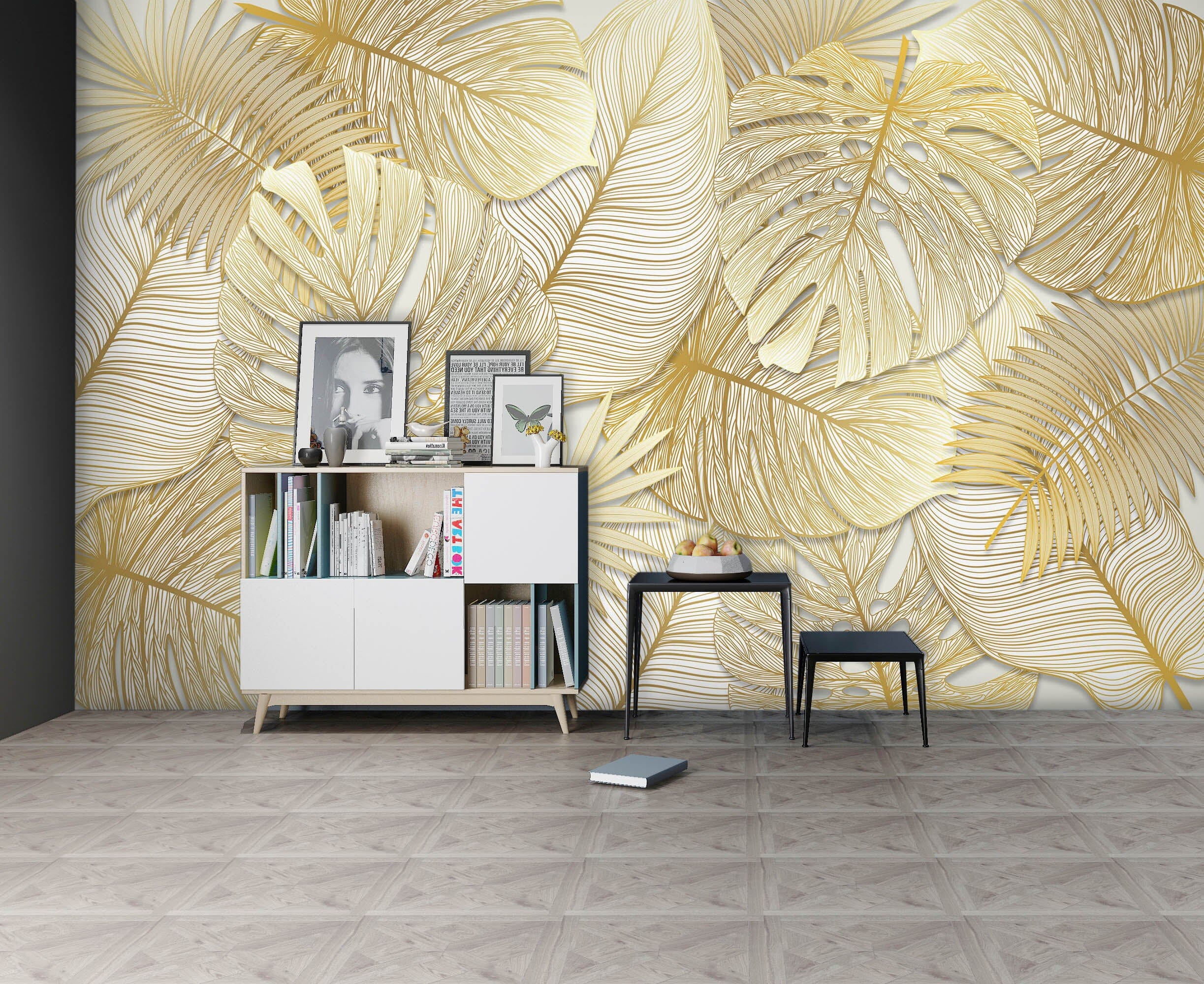 3D Gold Leaf 1071 Wall Murals Wallpaper AJ Wallpaper 2