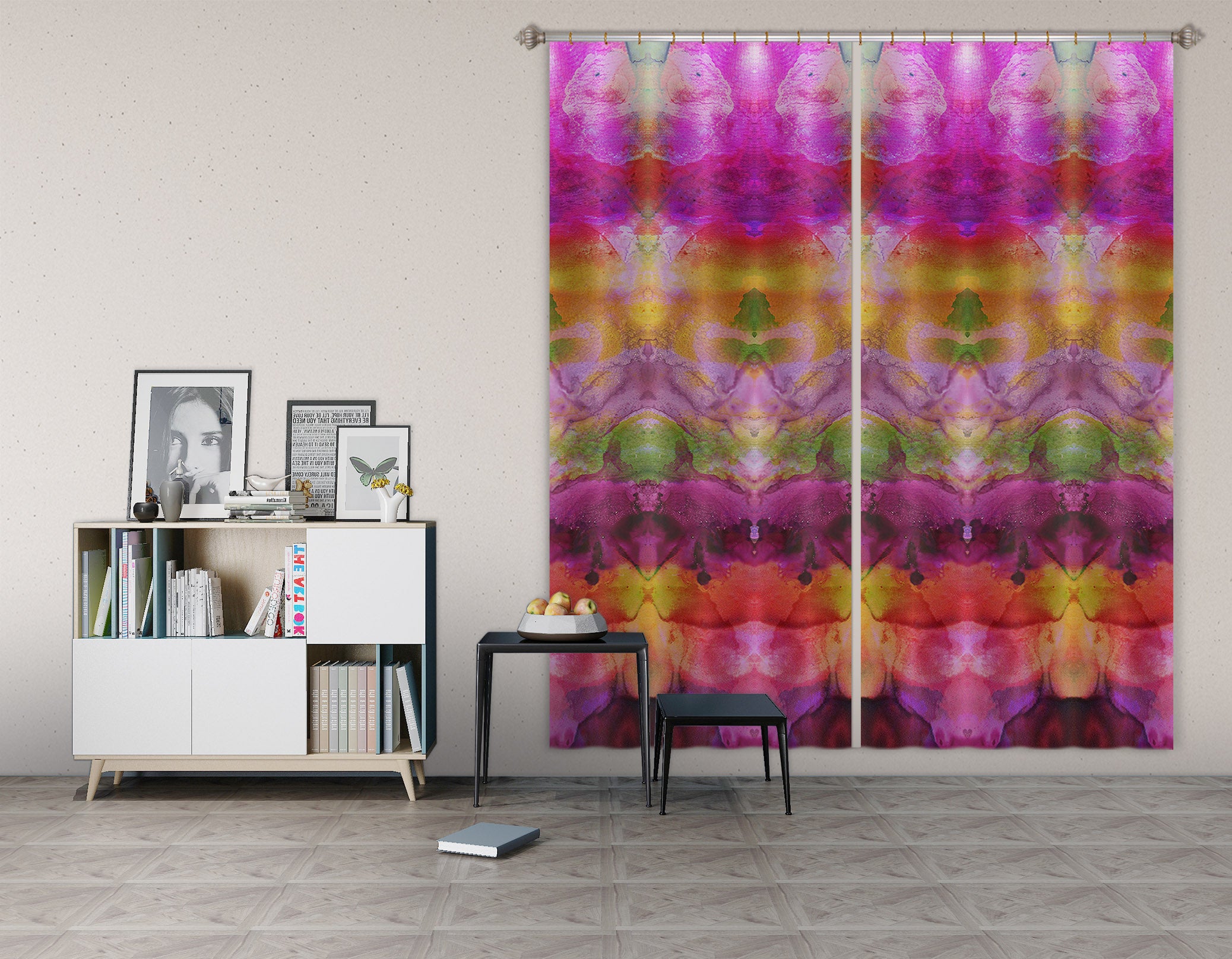 3D Pinky Inks Shandra Smith 70081 Shandra Smith Curtain Curtains Drapes