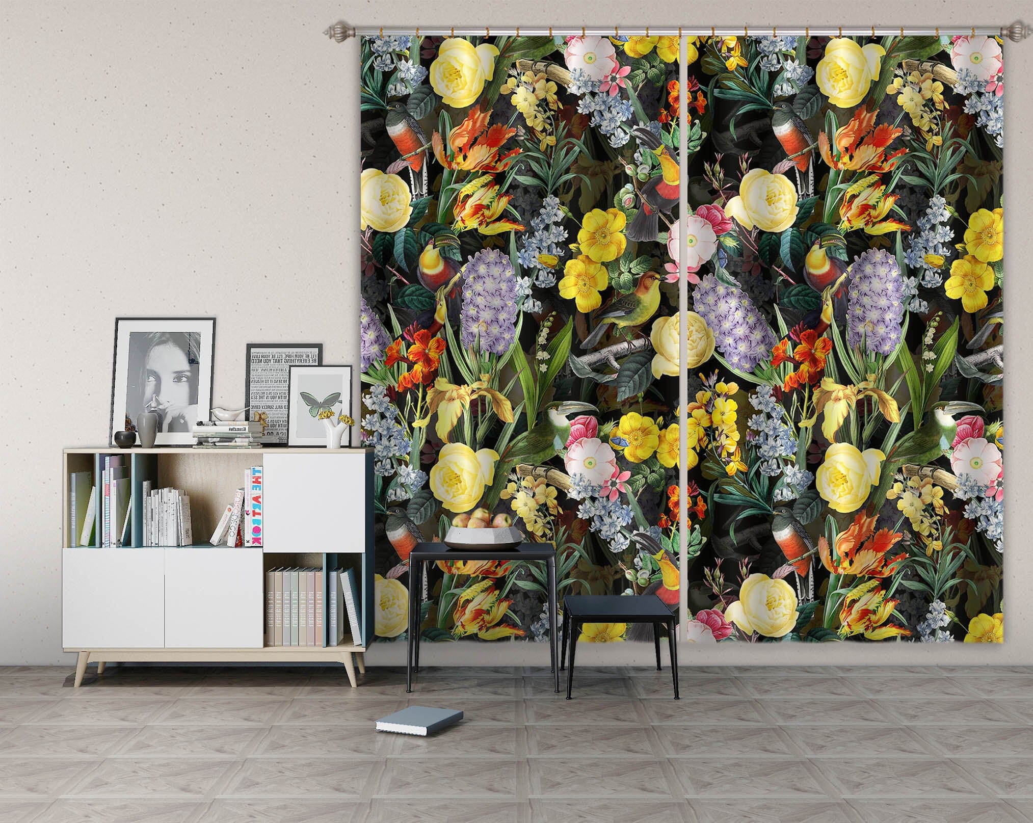 3D Colorful Garden 171 Uta Naumann Curtain Curtains Drapes Curtains AJ Creativity Home
