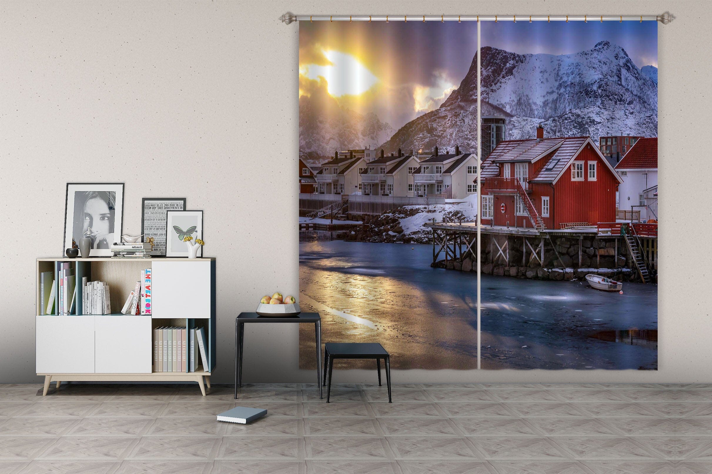 3D Snow House 114 Marco Carmassi Curtain Curtains Drapes Curtains AJ Creativity Home