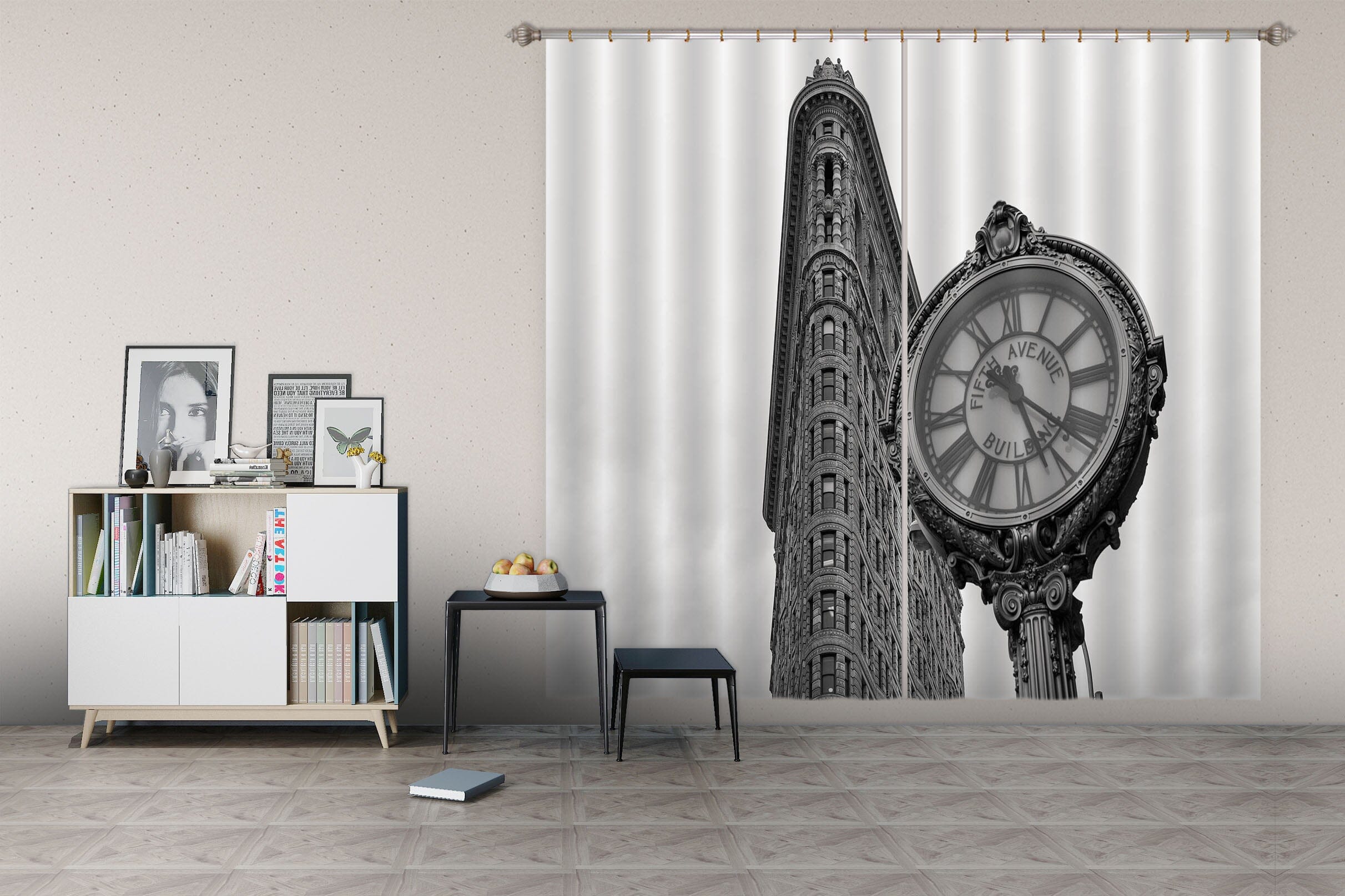 3D Grey Clock 194 Marco Carmassi Curtain Curtains Drapes Curtains AJ Creativity Home
