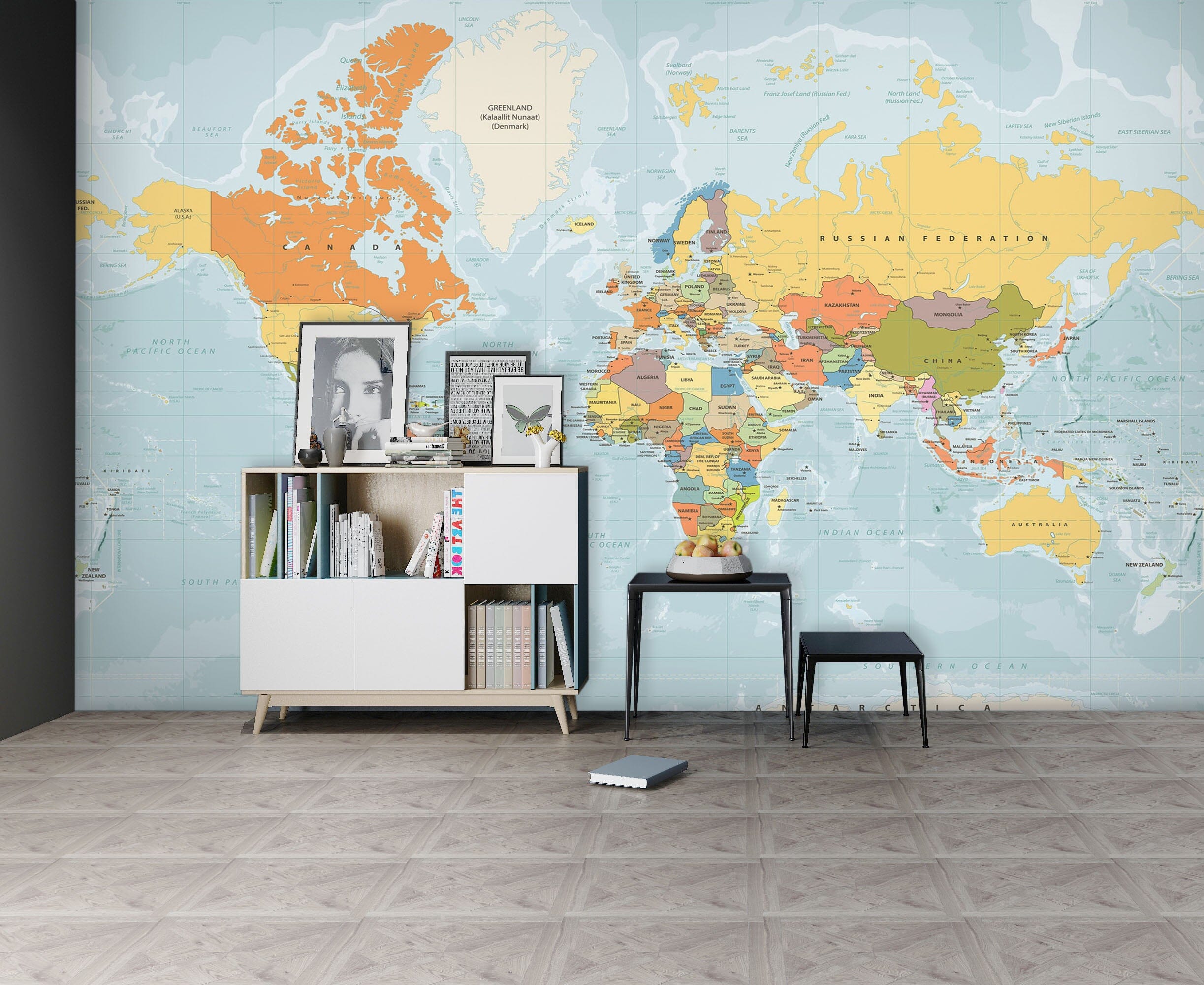 3D Yellow Map 1090 Wall Murals Wallpaper AJ Wallpaper 2