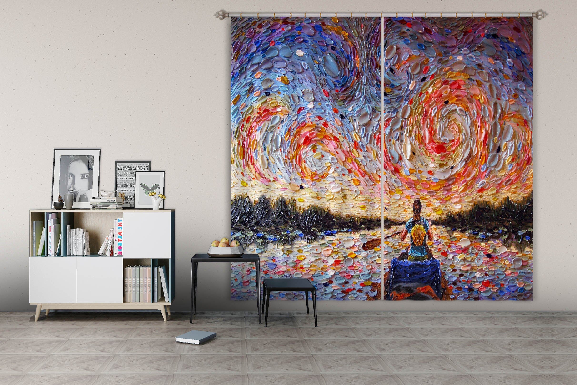 3D Colorful Shells 041 Dena Tollefson Curtain Curtains Drapes Curtains AJ Creativity Home