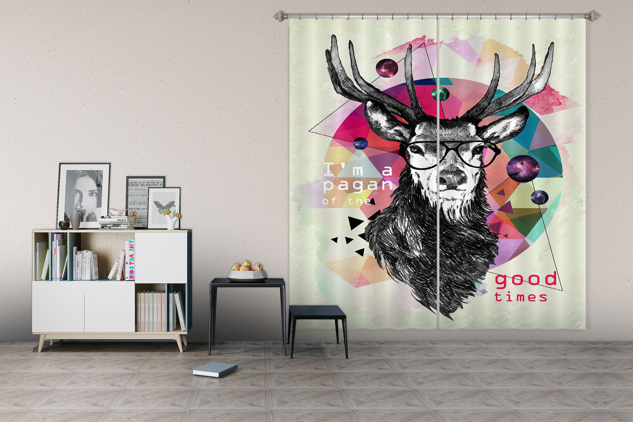 3D Sheep Glasses 766 Curtains Drapes Wallpaper AJ Wallpaper