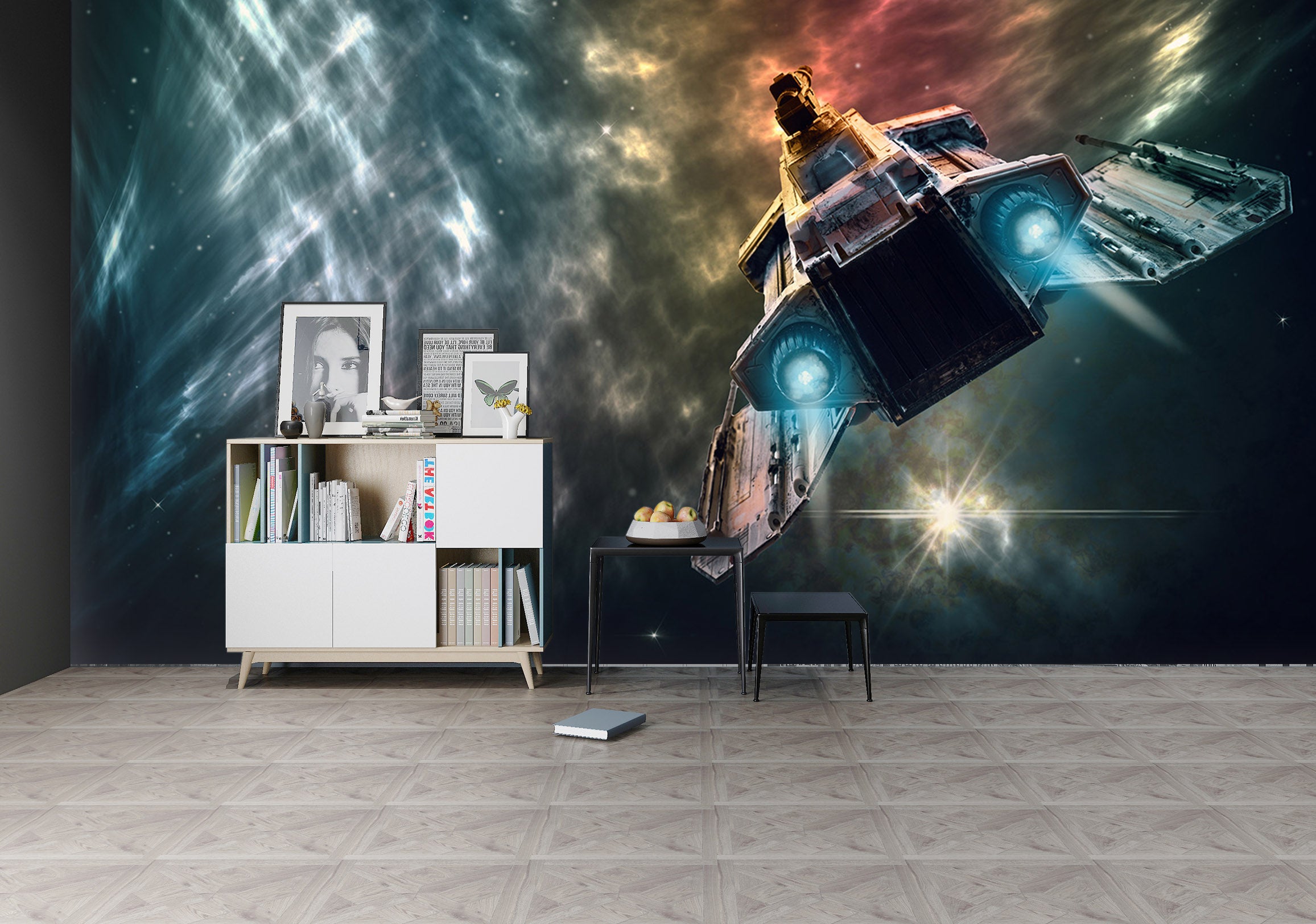 3D Spaceship Light 212 Vehicle Wall Murals