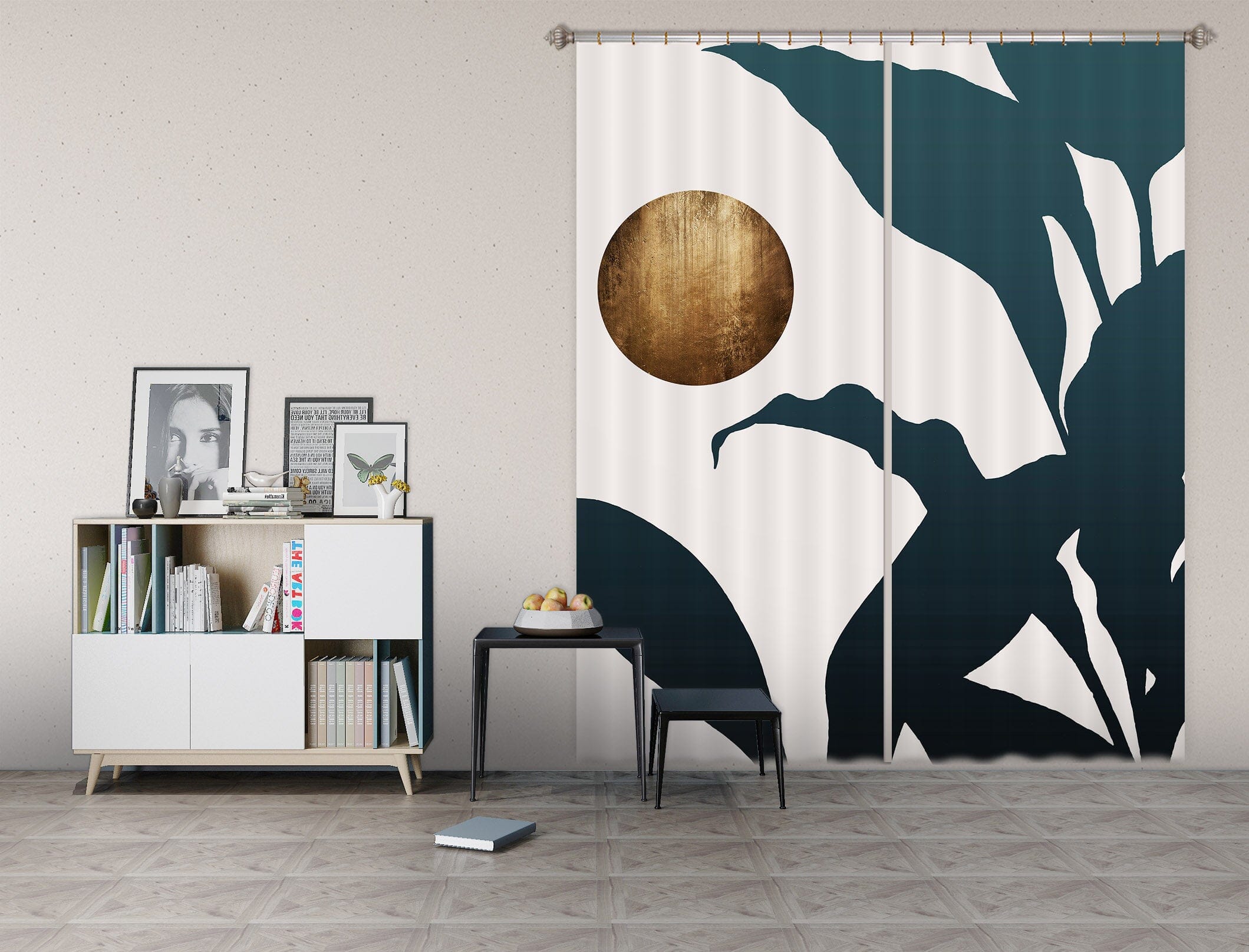 3D Big Leaf 1054 Boris Draschoff Curtain Curtains Drapes Curtains AJ Creativity Home