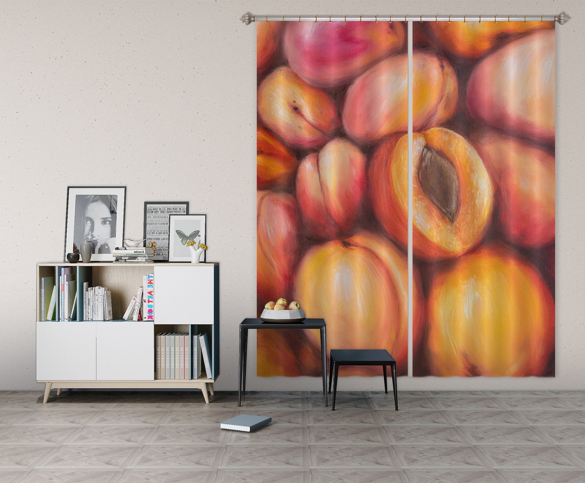 3D Peach 1737 Marina Zotova Curtain Curtains Drapes