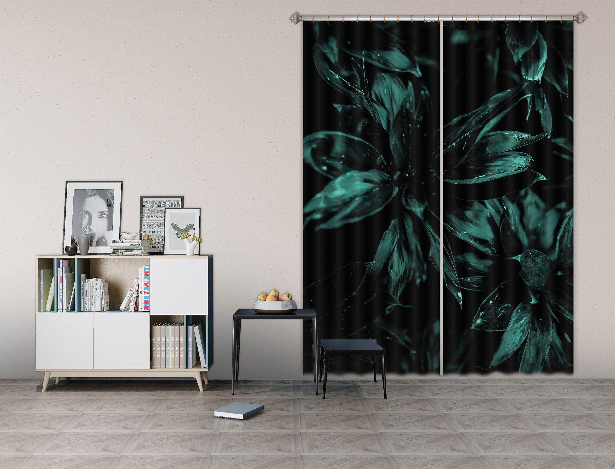 3D Dewdrop Leaves 1142 Boris Draschoff Curtain Curtains Drapes Curtains AJ Creativity Home