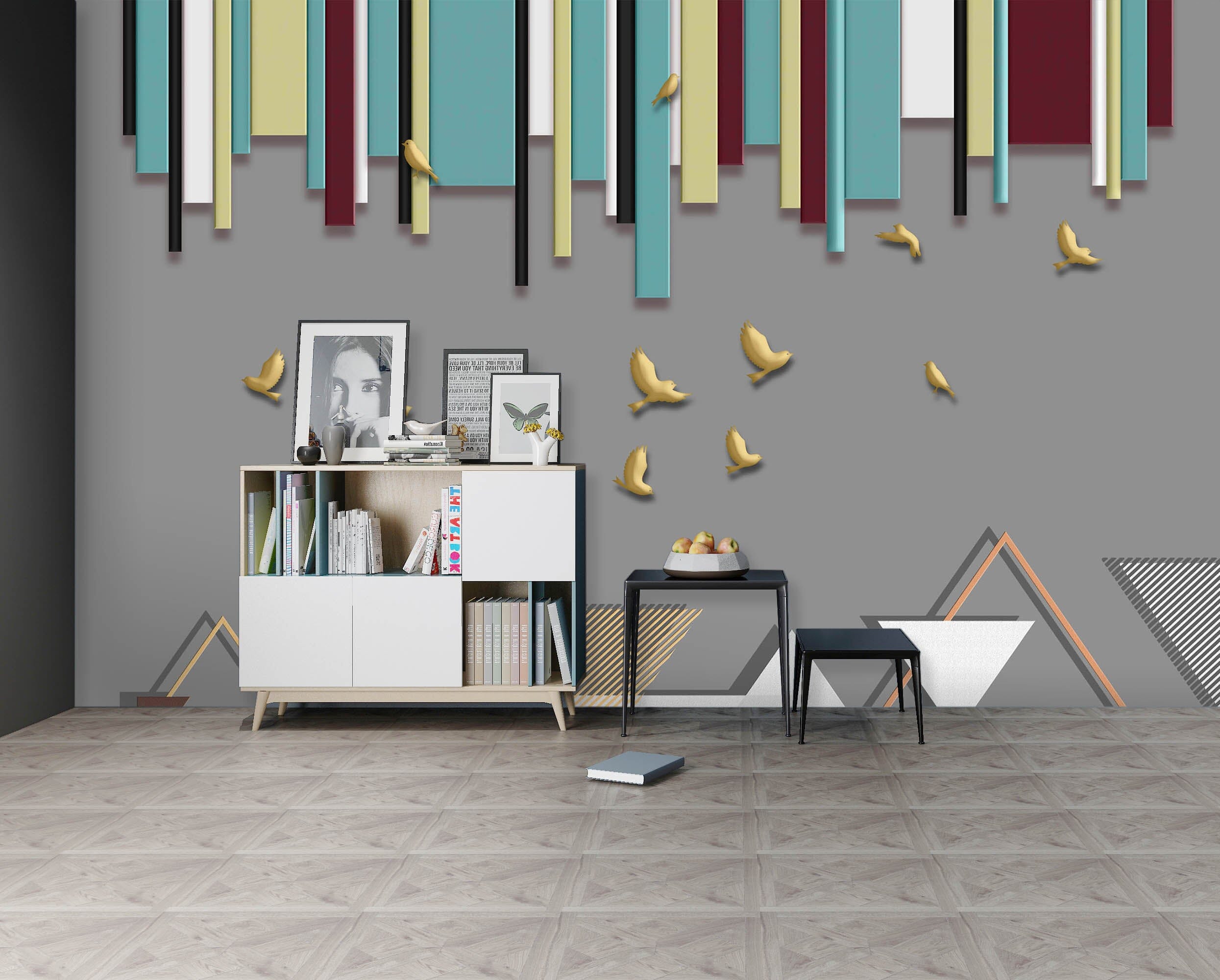 3D Golden Dove 1008 Wall Murals Wallpaper AJ Wallpaper 2