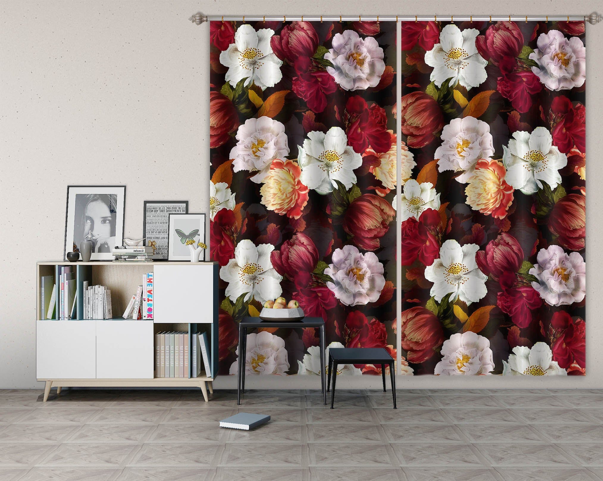 3D Beautiful Flowers 153 Uta Naumann Curtain Curtains Drapes Curtains AJ Creativity Home
